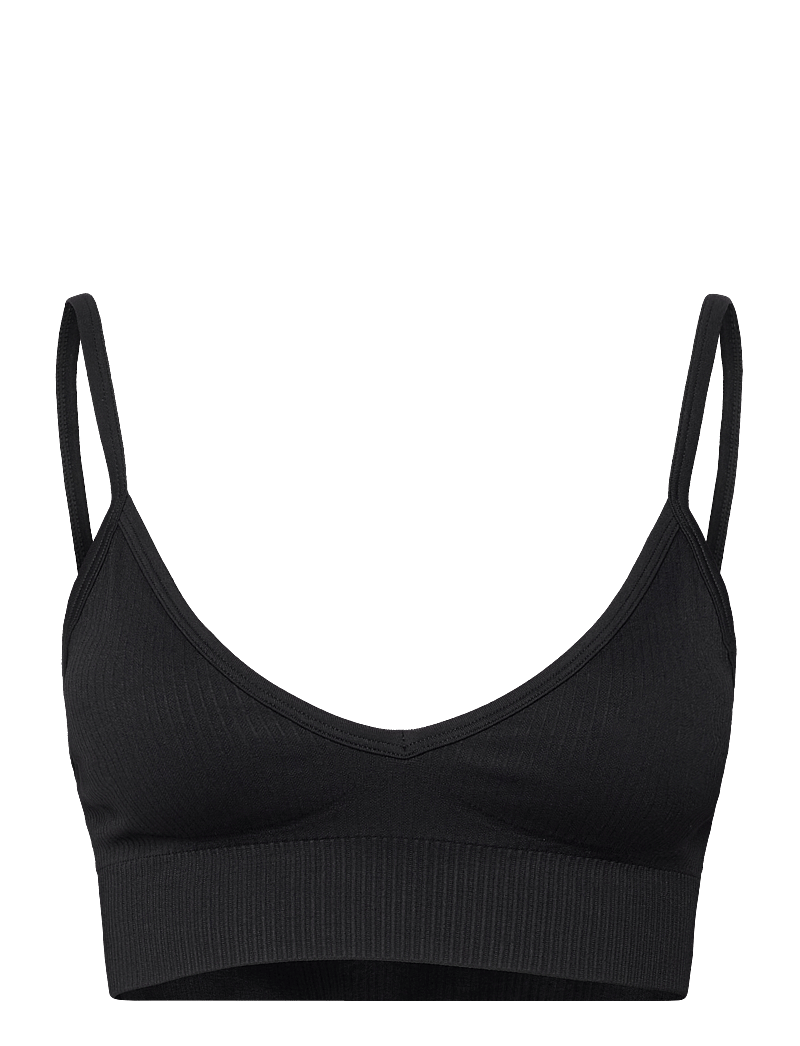 aim´n - Ribbed Seamless Deep Cut Bra - sport-bhs - black - 1