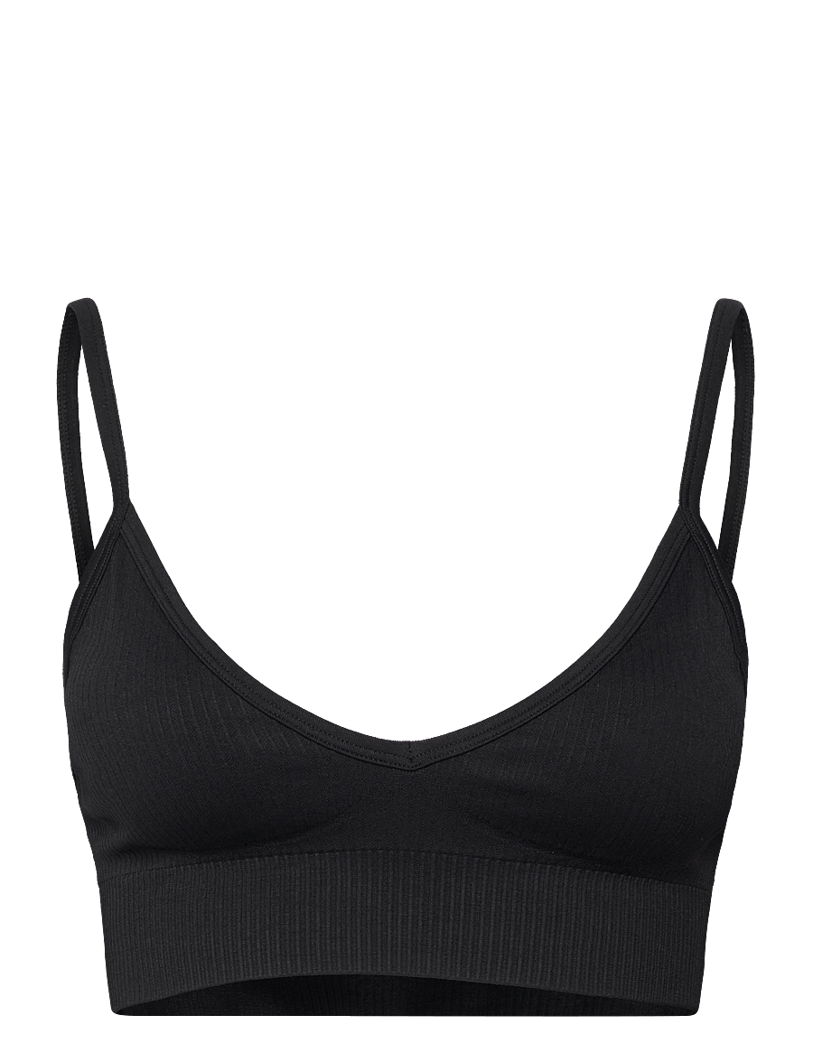 aim´n - Ribbed Seamless Deep Cut Bra - sport-bhs - black - 1