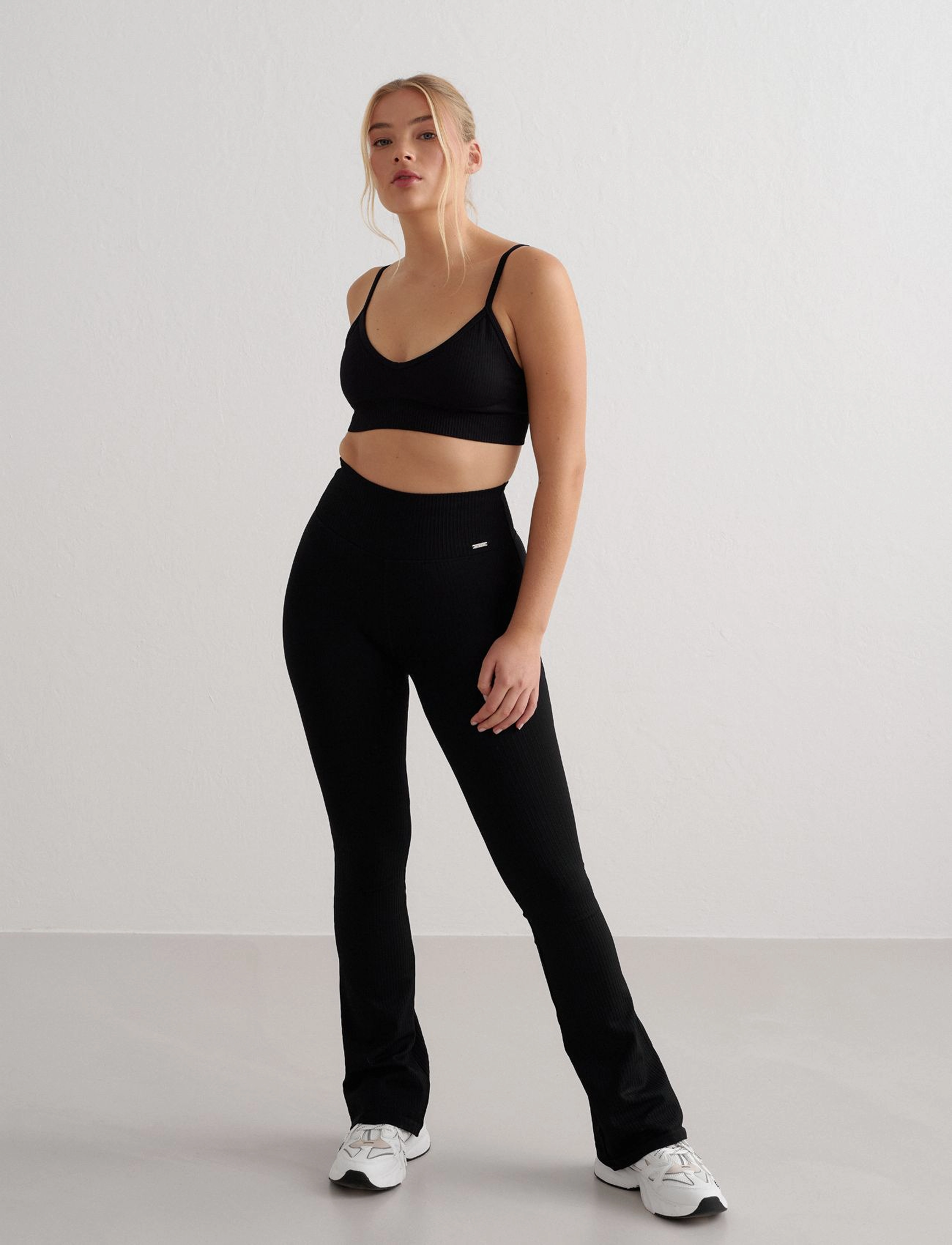 aim´n - Ribbed Seamless Deep Cut Bra - sports-bh'er - black - 3