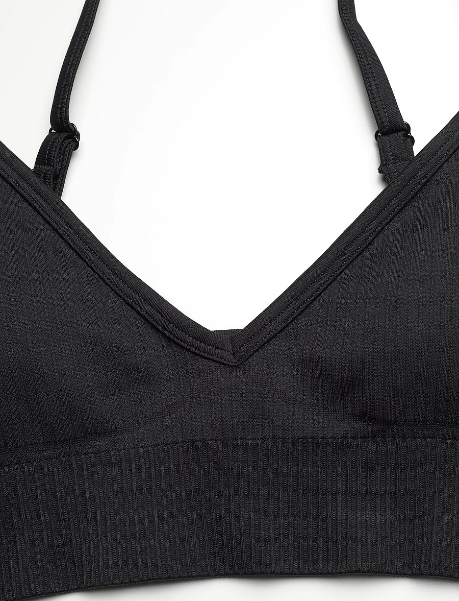 aim´n - Ribbed Seamless Deep Cut Bra - sport-bhs - black - 5