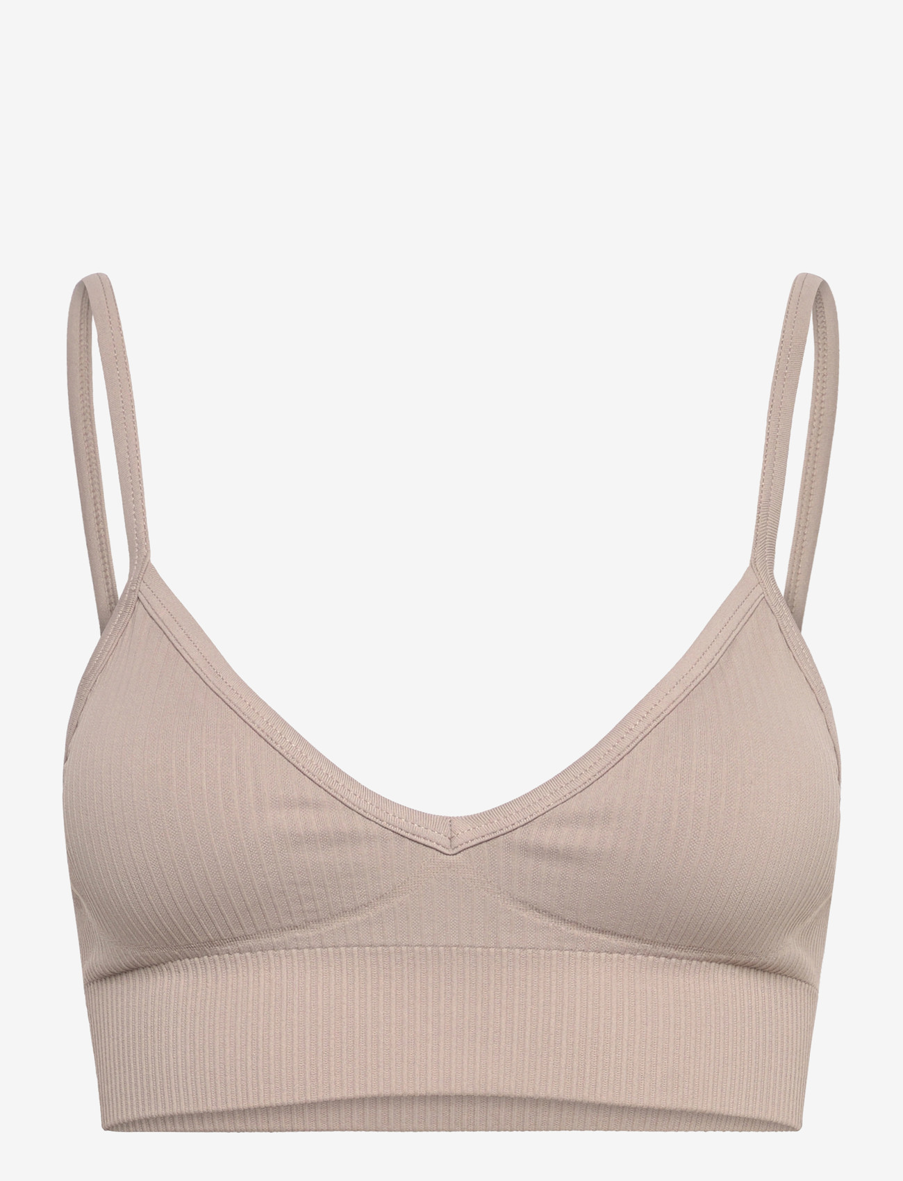 aim´n - Ribbed Seamless Deep Cut Bra - sports-bh'er - dark clay - 0