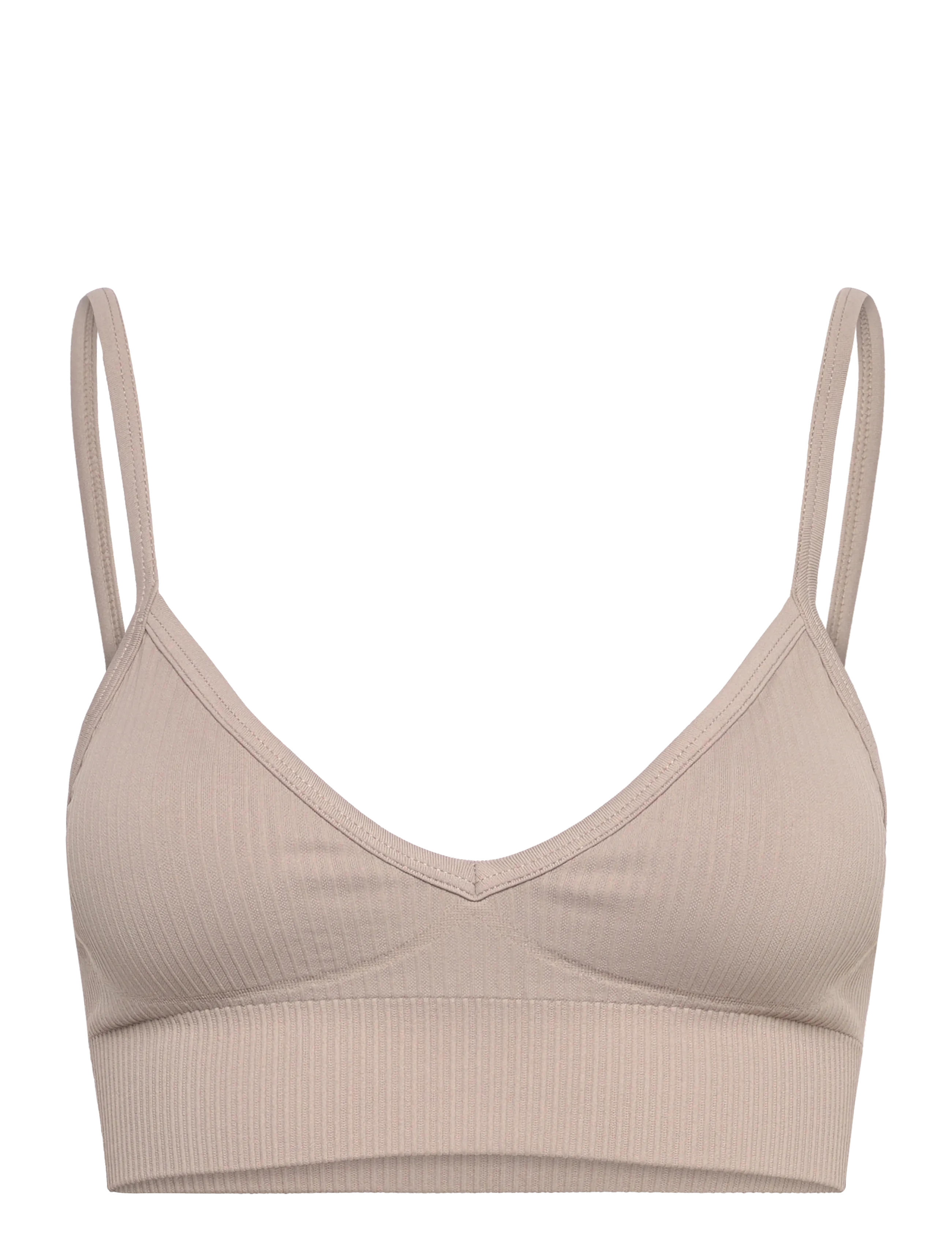 aim´n Ribbed Seamless Deep Cut Bra - BH:ar - DARK CLAY / brown