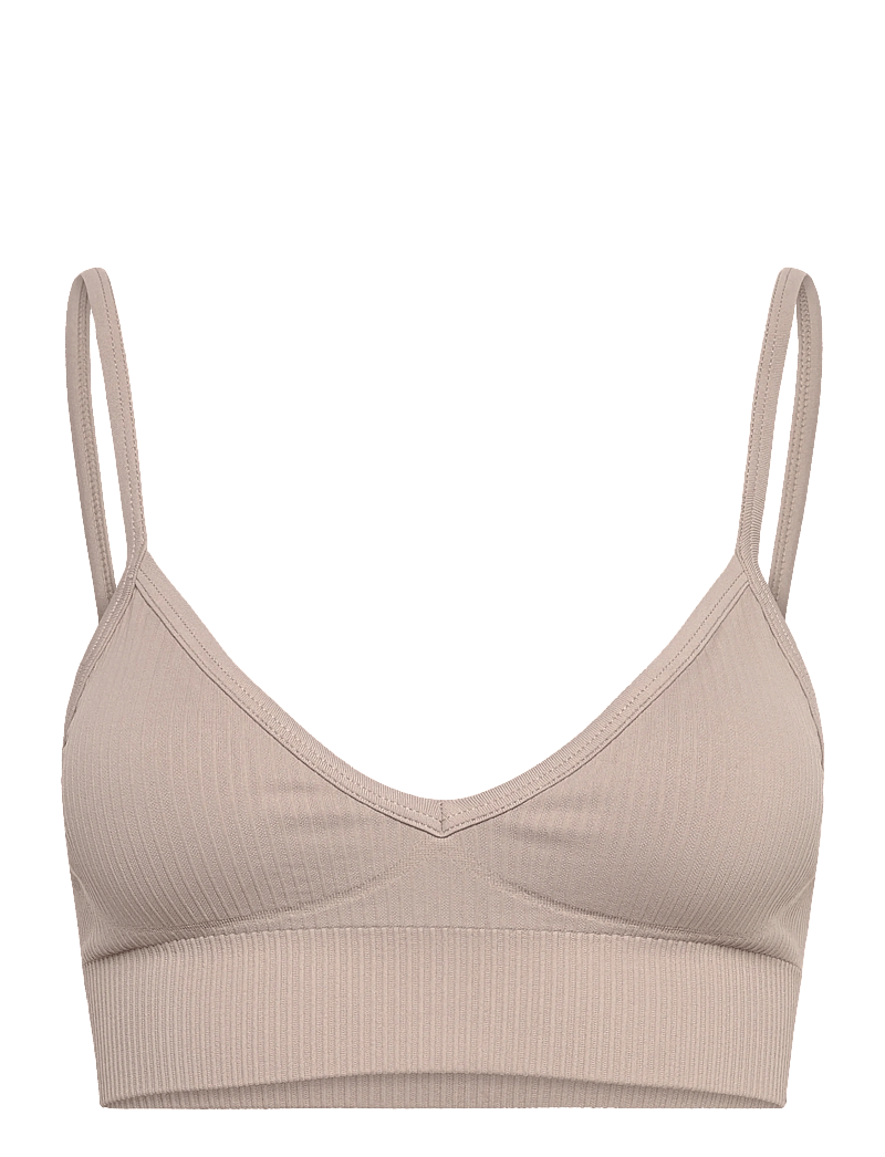 aim´n - Ribbed Seamless Deep Cut Bra - sport-bhs - dark clay - 1