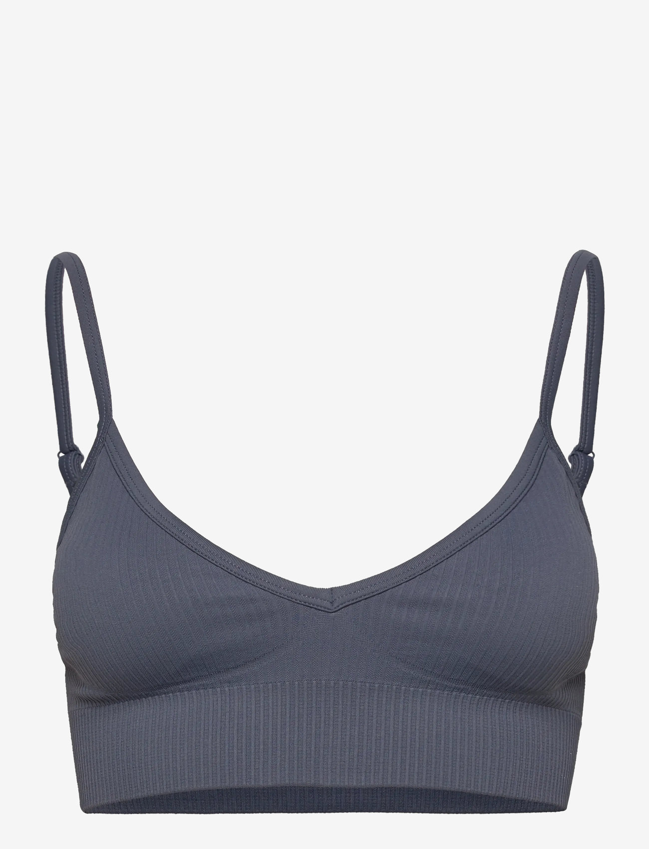 aim´n - Ribbed Seamless Deep Cut Bra - mažiausios kainos - storm blue - 0