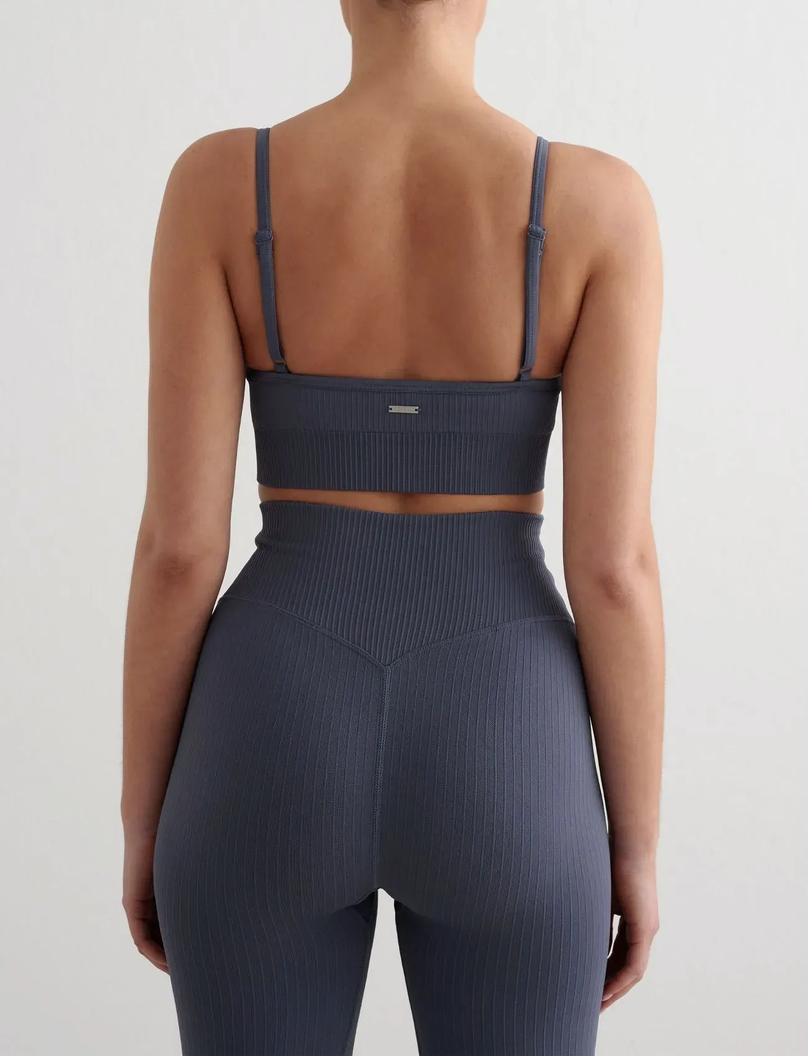 aim´n - Ribbed Seamless Deep Cut Bra - sport-bhs - storm blue - 3