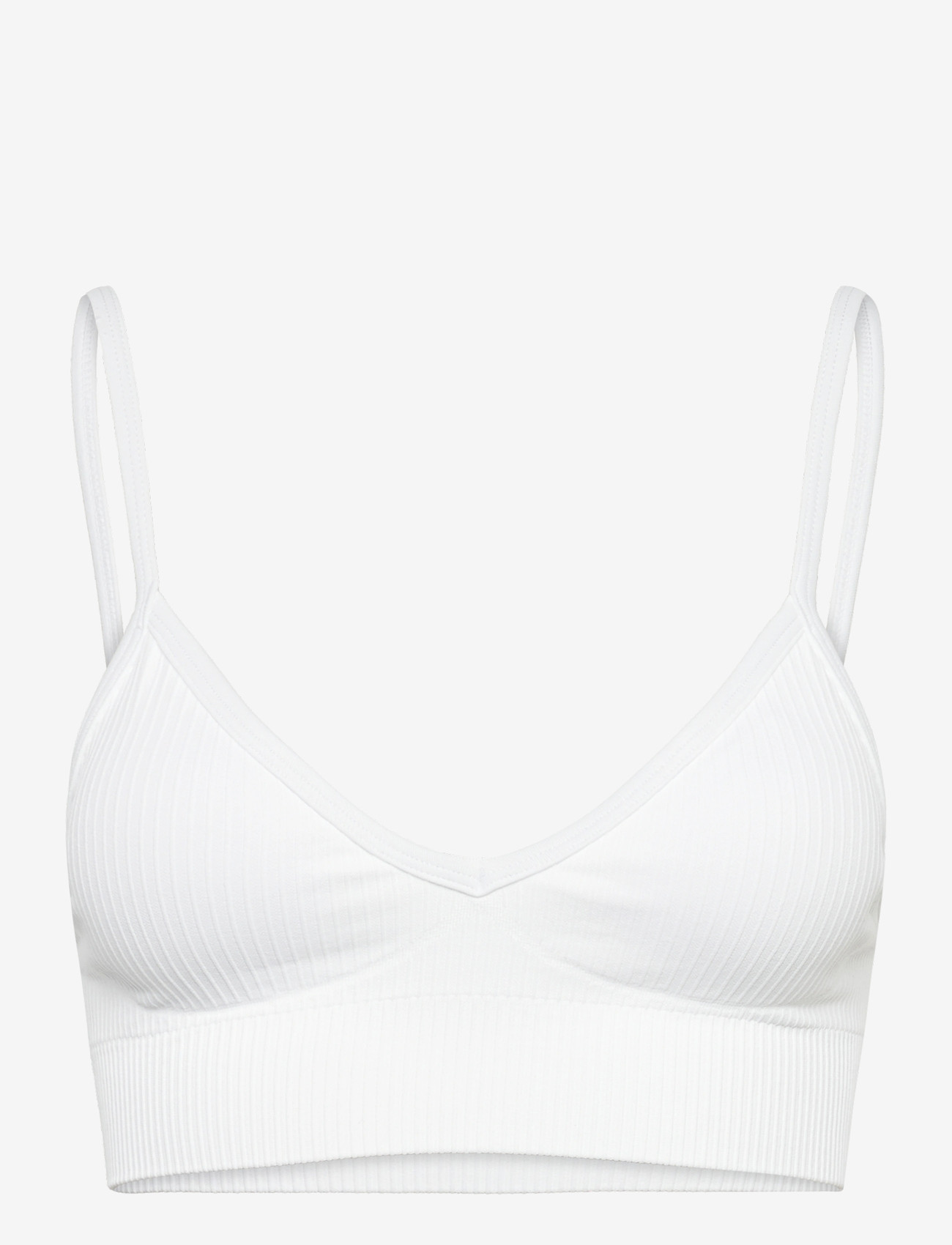 aim´n - Ribbed Seamless Deep Cut Bra - sport bh:ar - white - 1