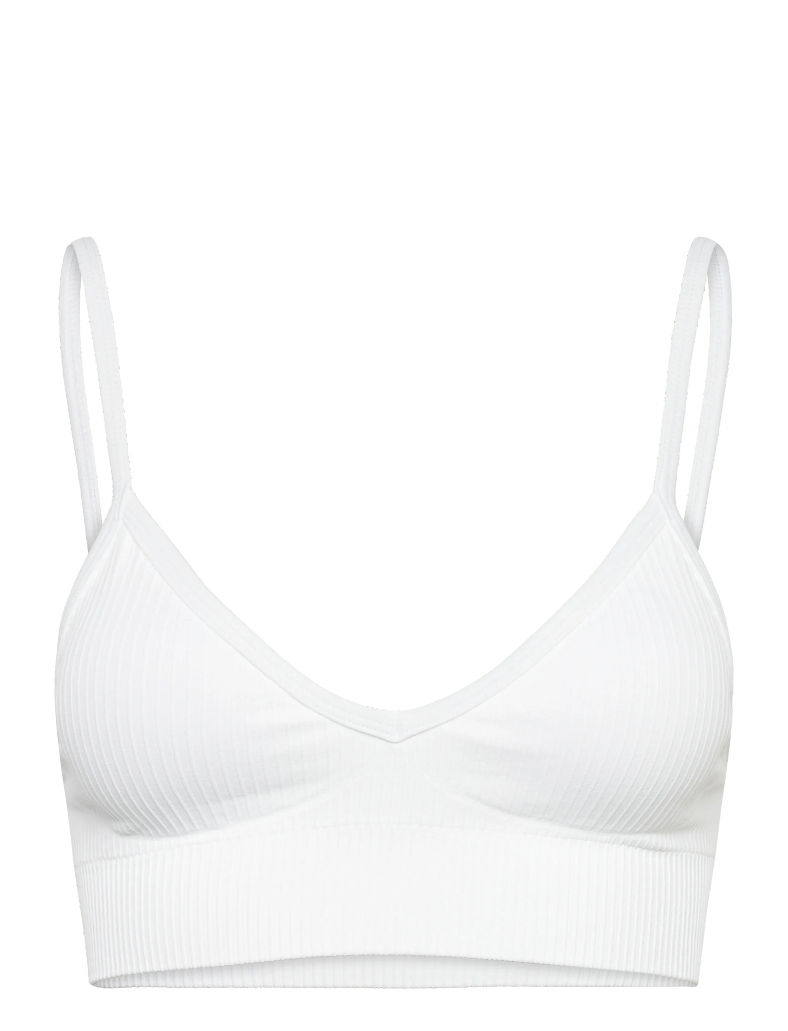 aim´n Ribbed Seamless Deep Cut Bra - BH:ar - WHITE / white