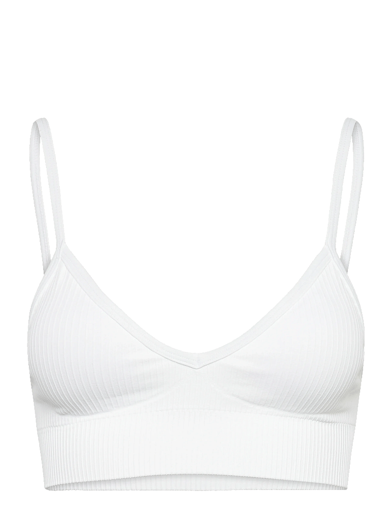 aim´n - Ribbed Seamless Deep Cut Bra - soutiens-gorge de sport - white - 1