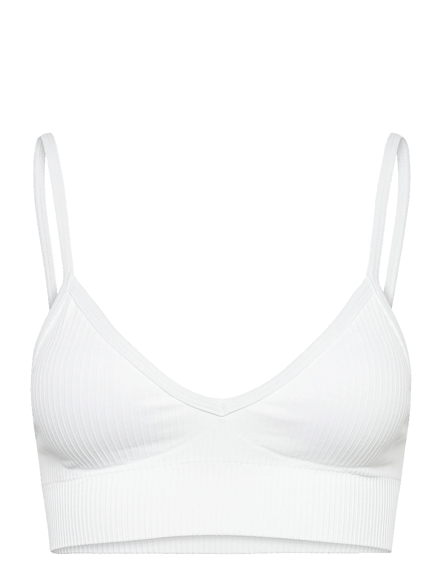 aim´n - Ribbed Seamless Deep Cut Bra - sport-bhs - white - 1