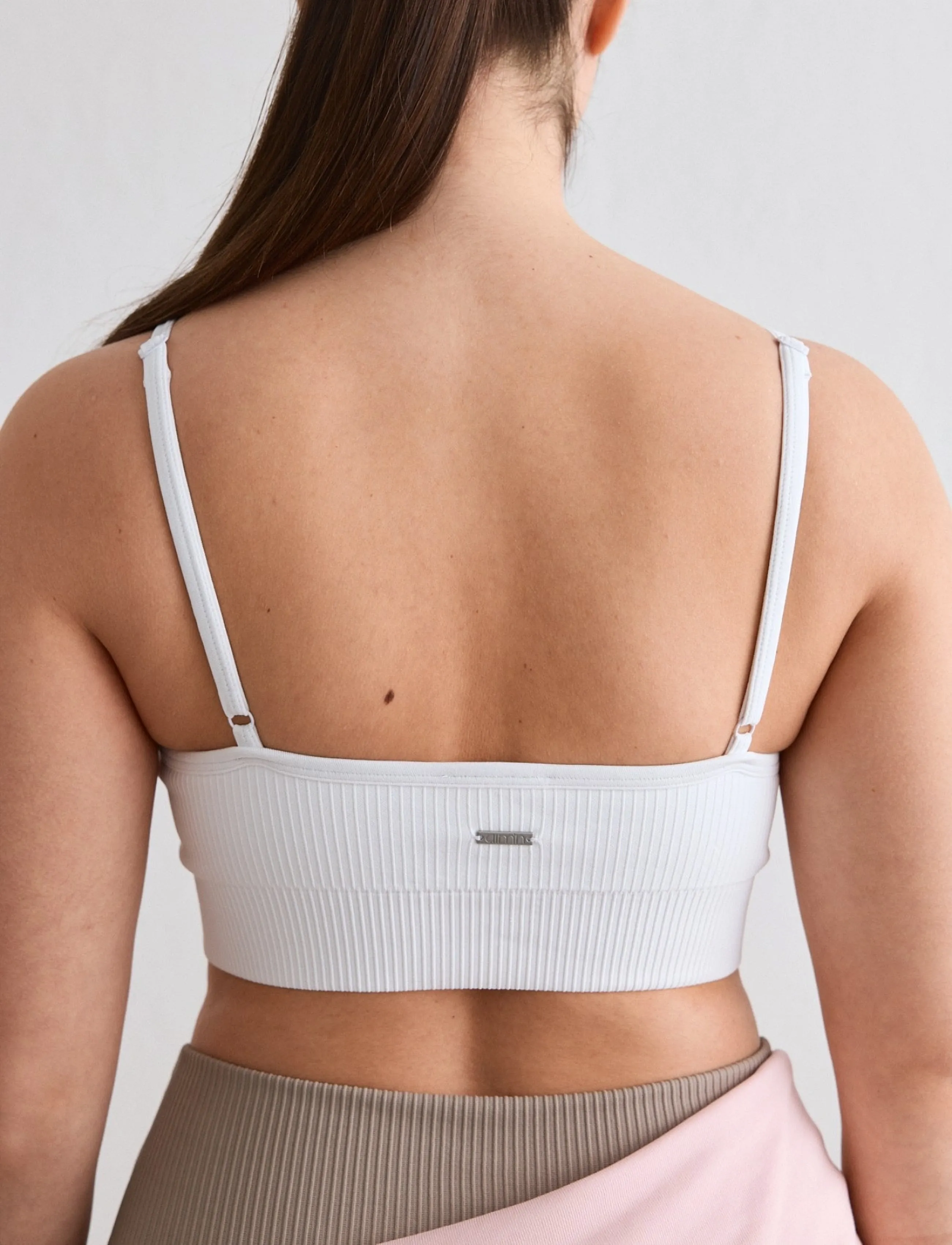 aim´n - Ribbed Seamless Deep Cut Bra - sport bh:ar - white - 3