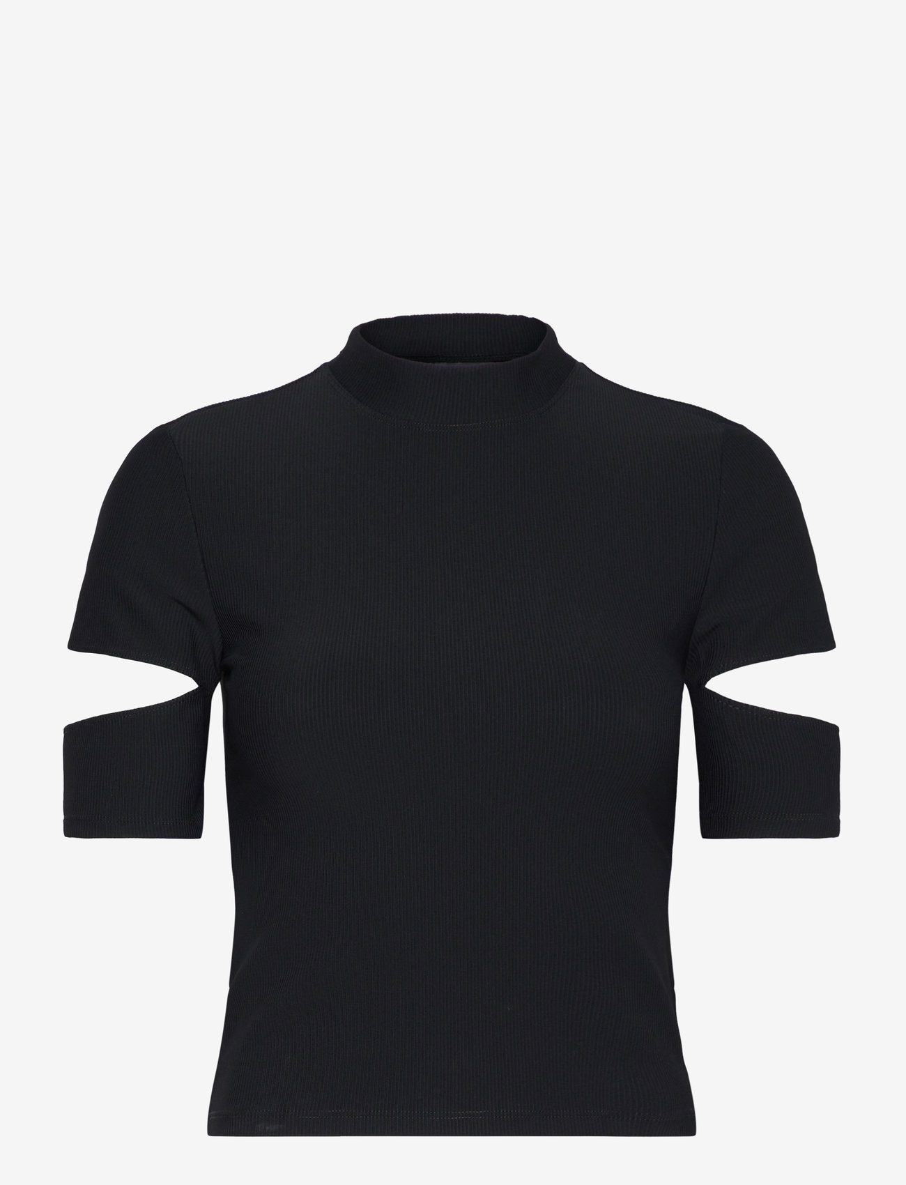 aim´n - Ribbed Performance Cut-Out Top - t-shirts - black - 1