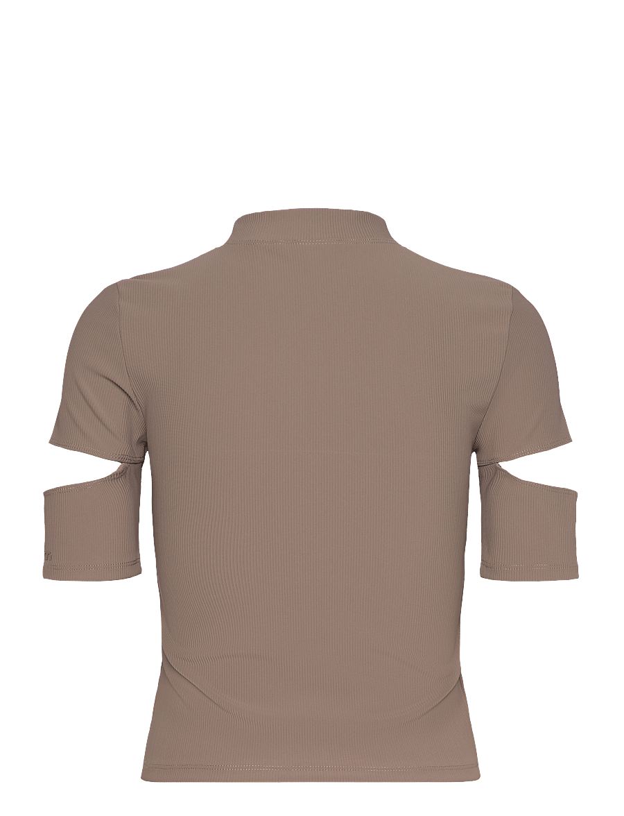aim´n - Ribbed Performance Cut-Out Top - t-shirts - nougat - 2