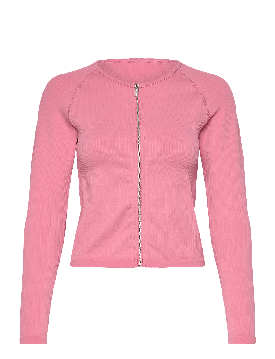 aim´n - Ribbed Seamless Zip Jacket - oberteile - desert rose - 1