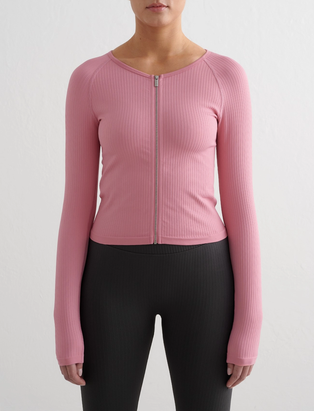 aim ́n Ribbed Seamless Zip Jacket, S, Pink, Sport Jackets > Sport Training Jackets, Dame