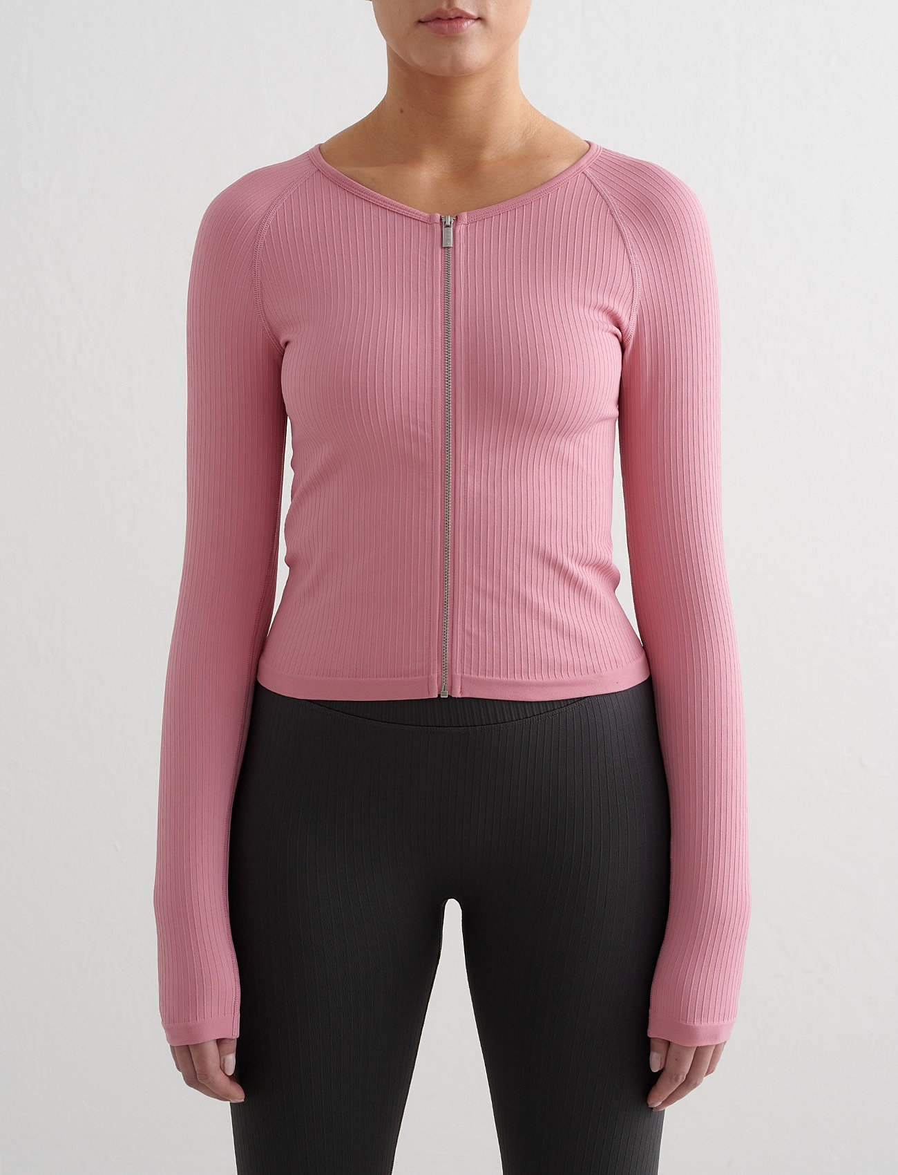 aim´n - Ribbed Seamless Zip Jacket - julegaver under 500kr - desert rose - 2