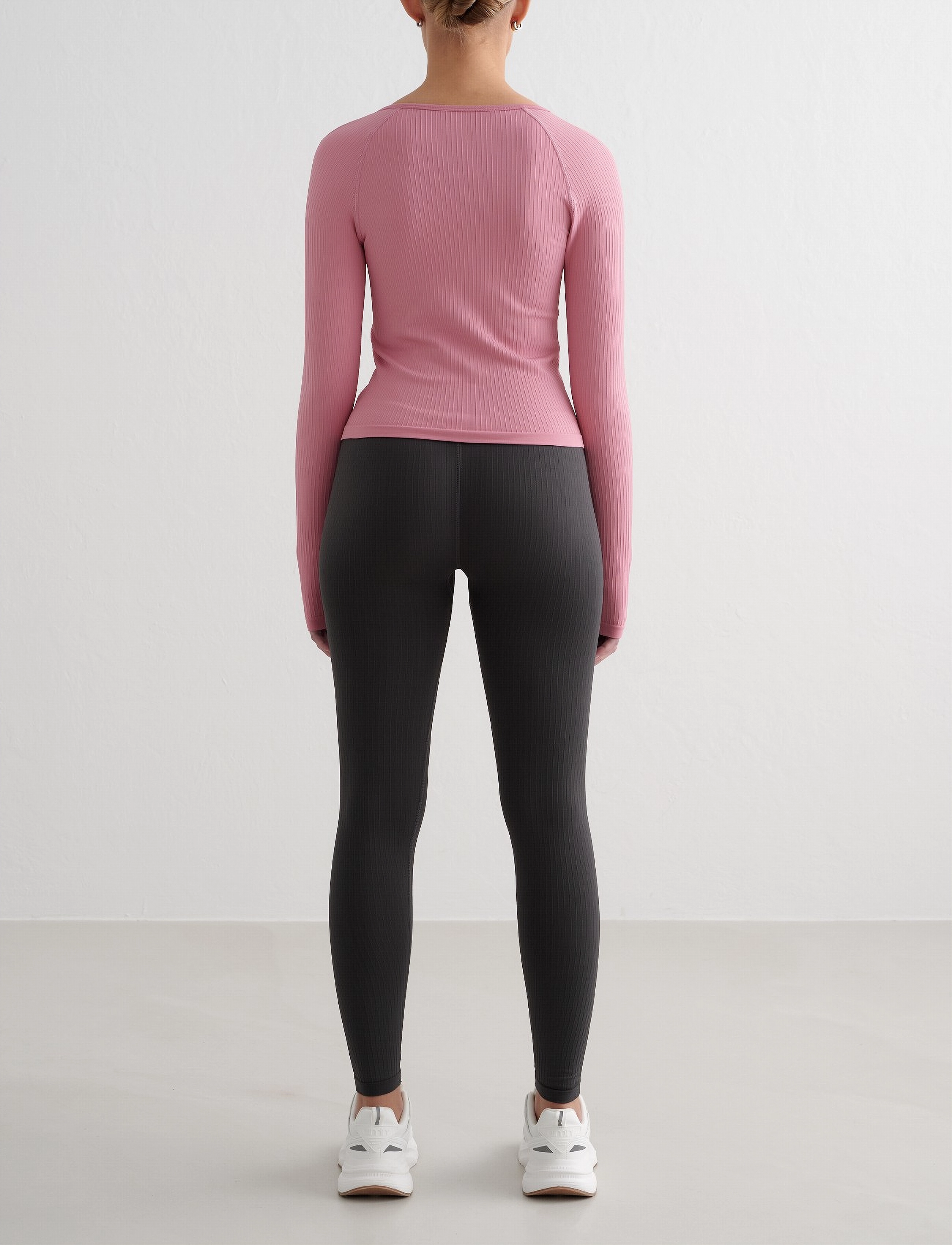 aim´n - Ribbed Seamless Zip Jacket - vahekihina kantavad jakid - desert rose - 5