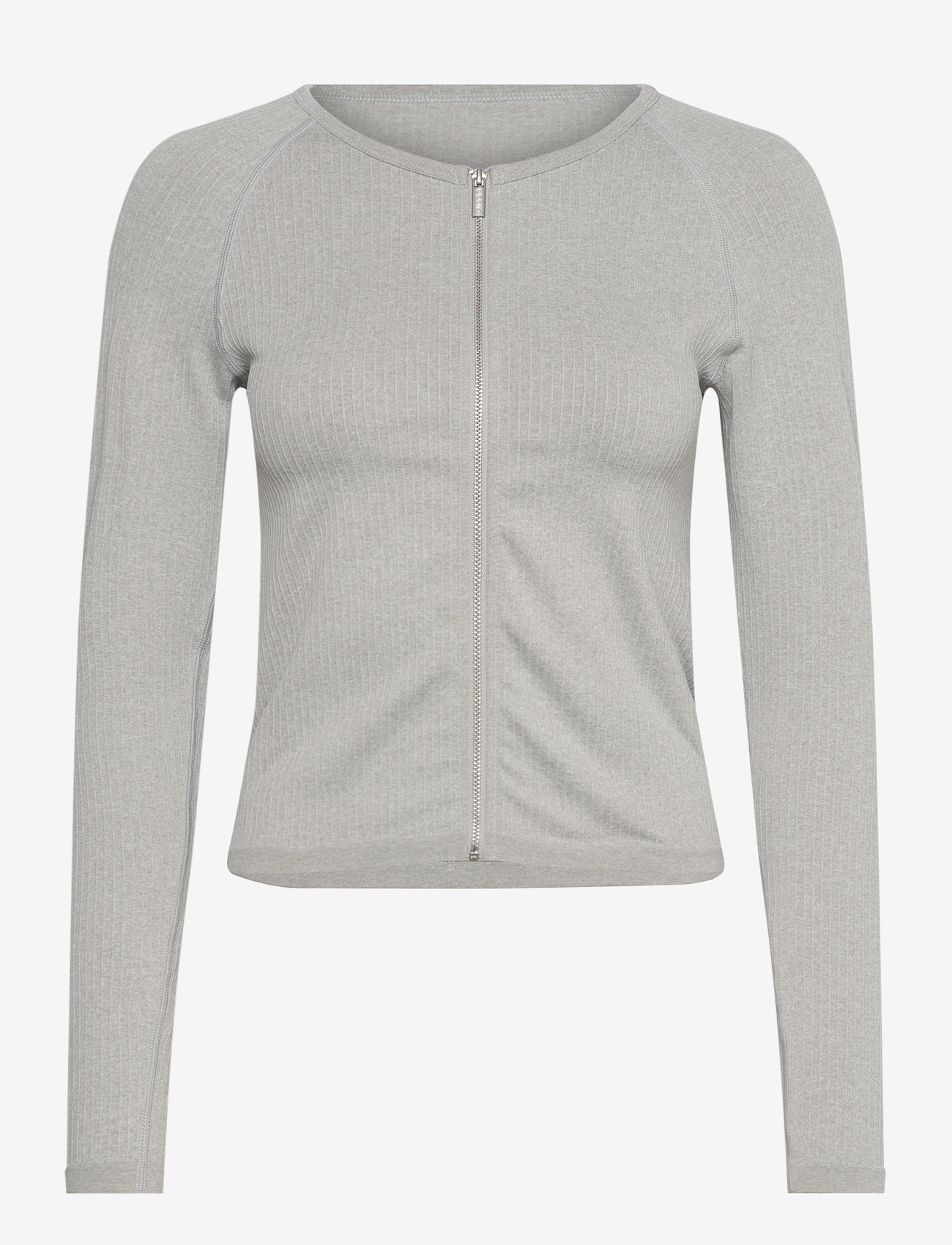 aim´n - Ribbed Seamless Zip Jacket - spordijakid - grey melange - 0