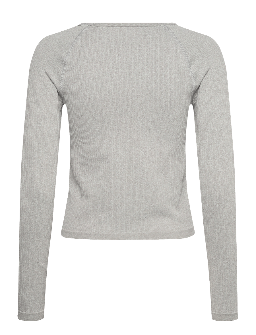 aim´n - Ribbed Seamless Zip Jacket - oberteile - grey melange - 2