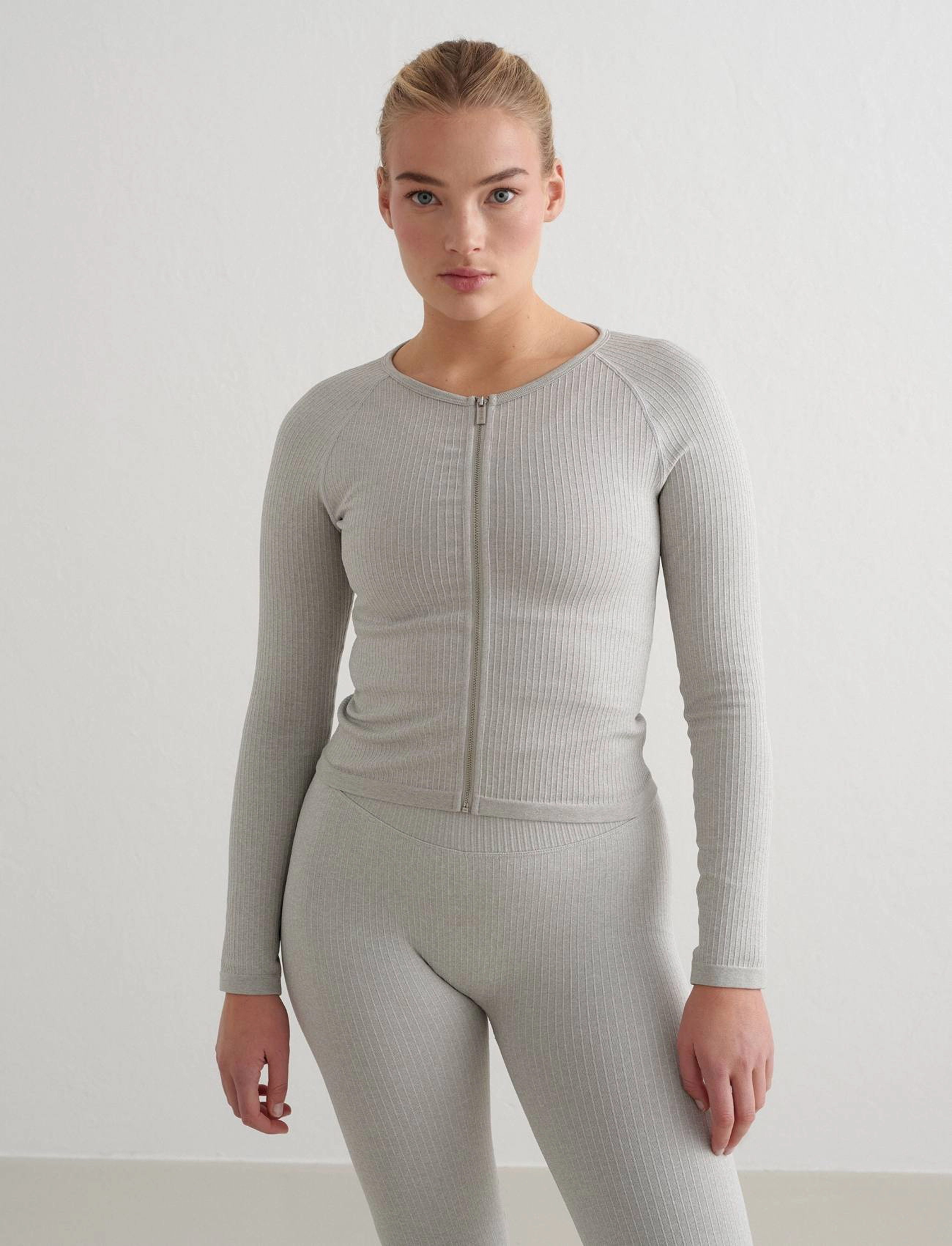 Aimn Ribbed Seamless Zip Jacket träningsjackor dam – bild 6