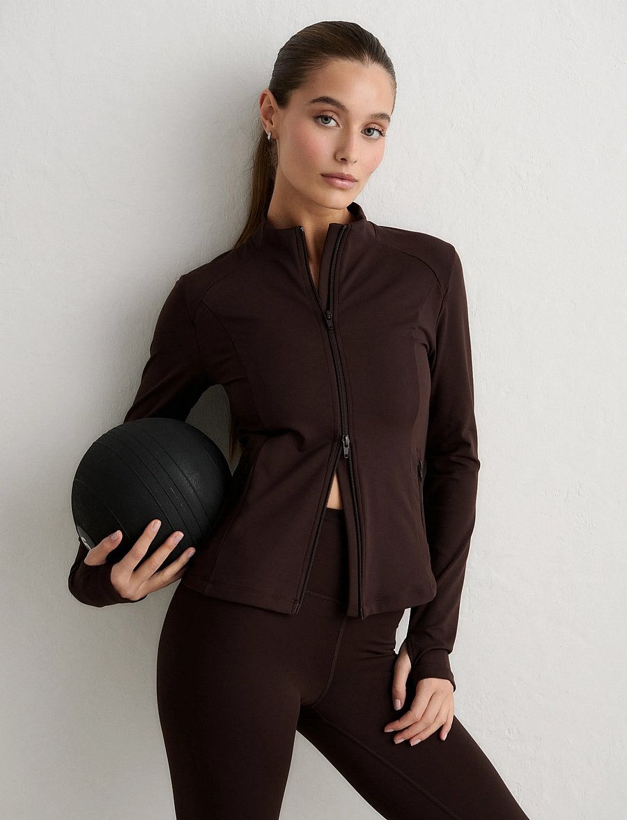 aim´n - Sense Zip Jacket - tops - chocolate - 0