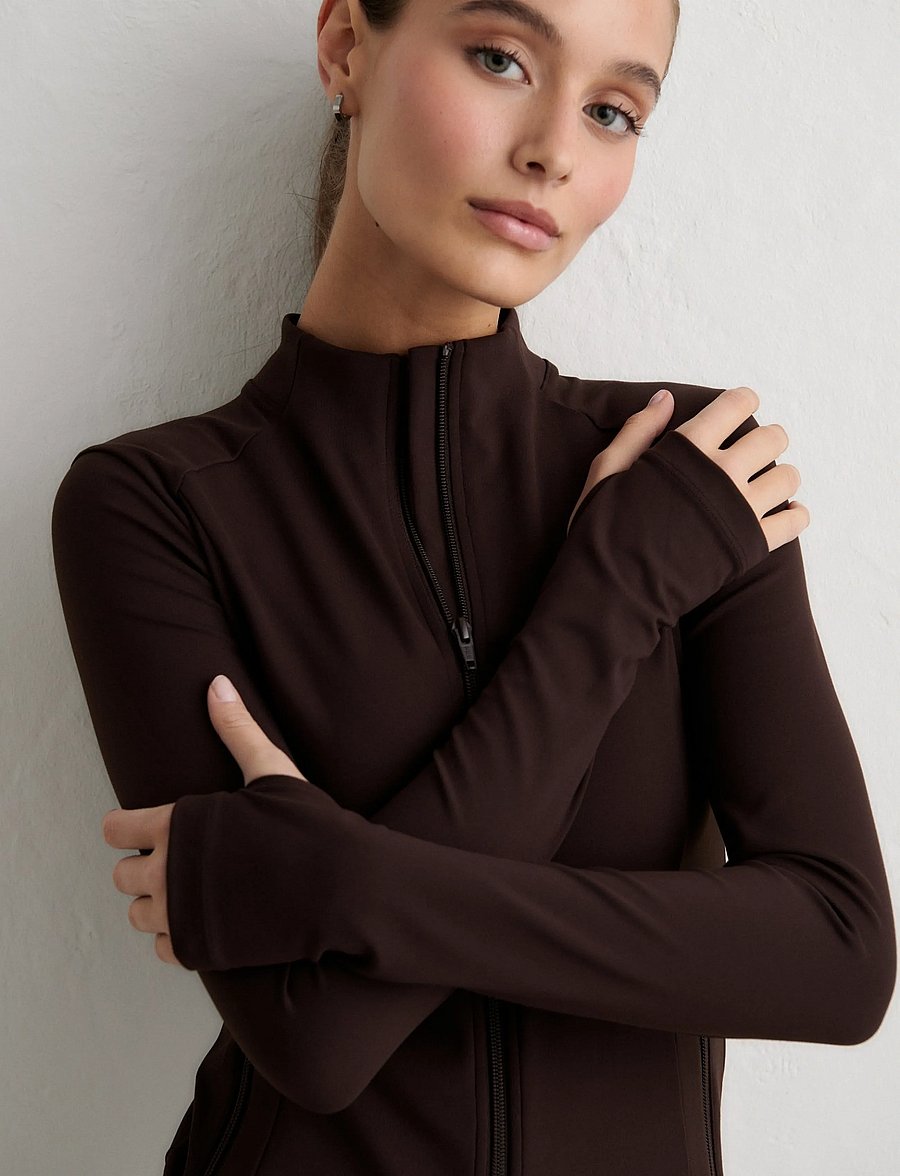 aim´n - Sense Zip Jacket - tops - chocolate - 3