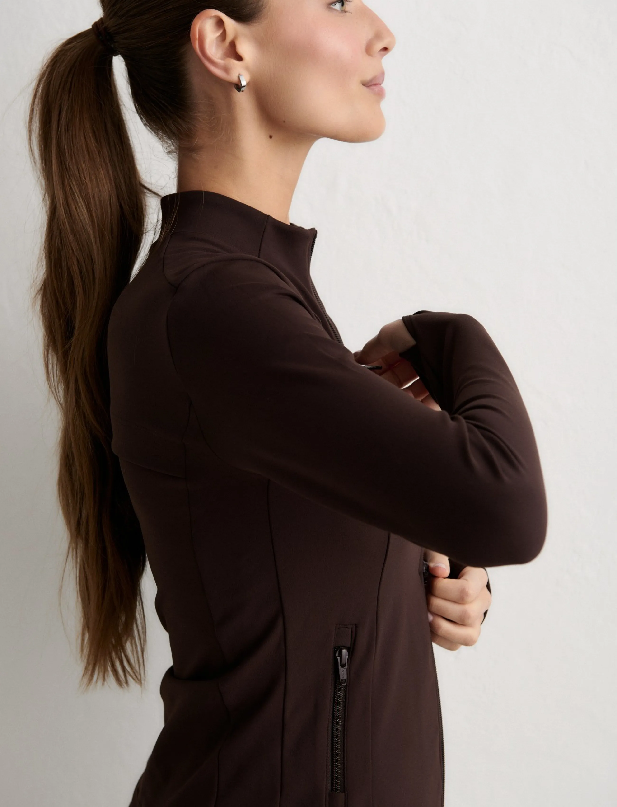 aim´n - Sense Zip Jacket - tops - chocolate - 4