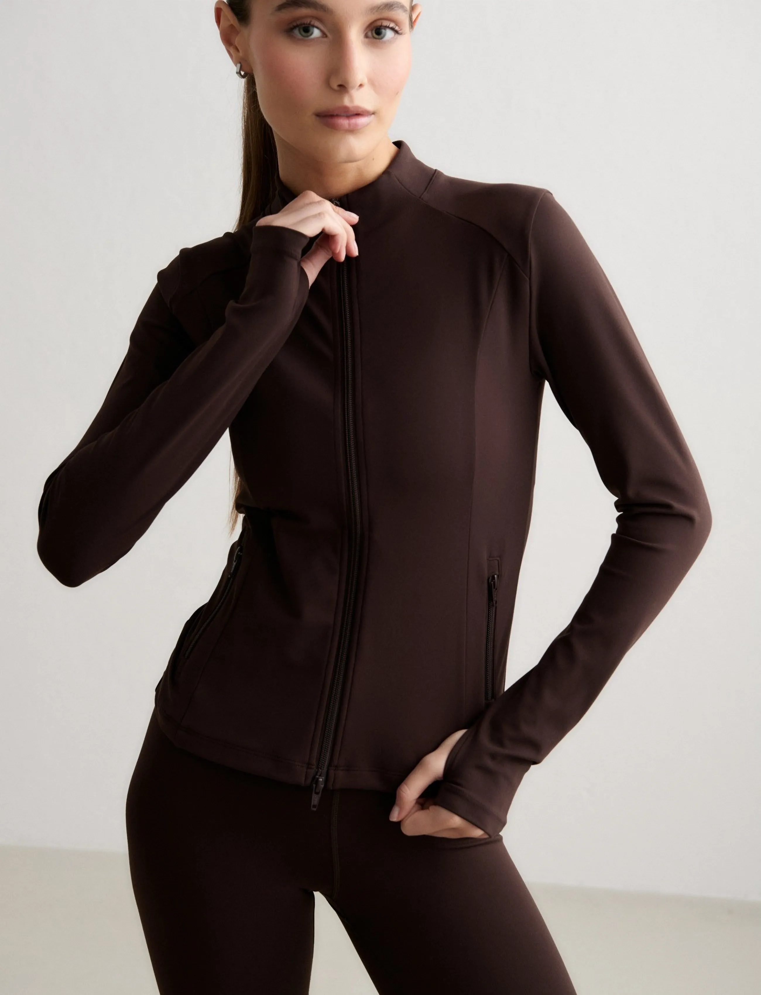 aim´n - Sense Zip Jacket - tops - chocolate - 5