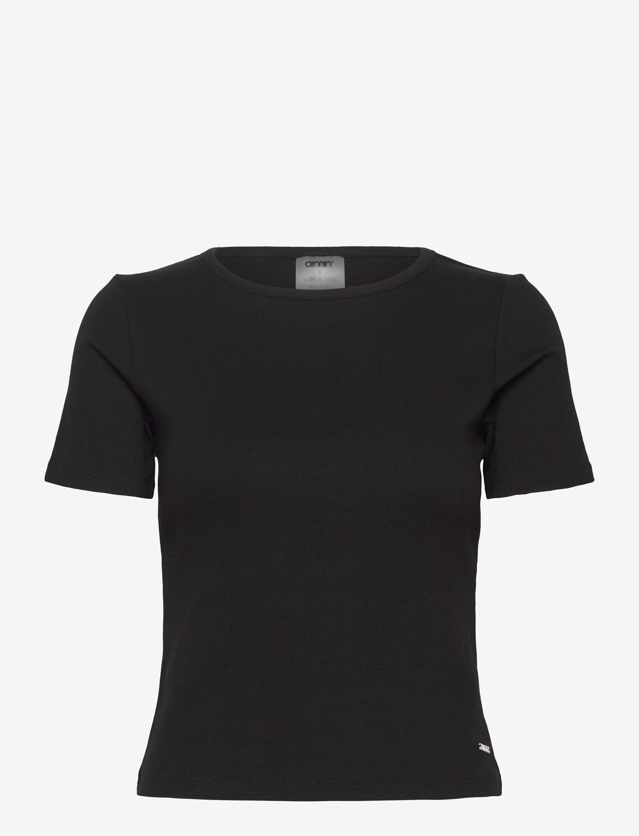 aim´n - Ease Ribbed Short Sleeve - t-shirts - black - 1