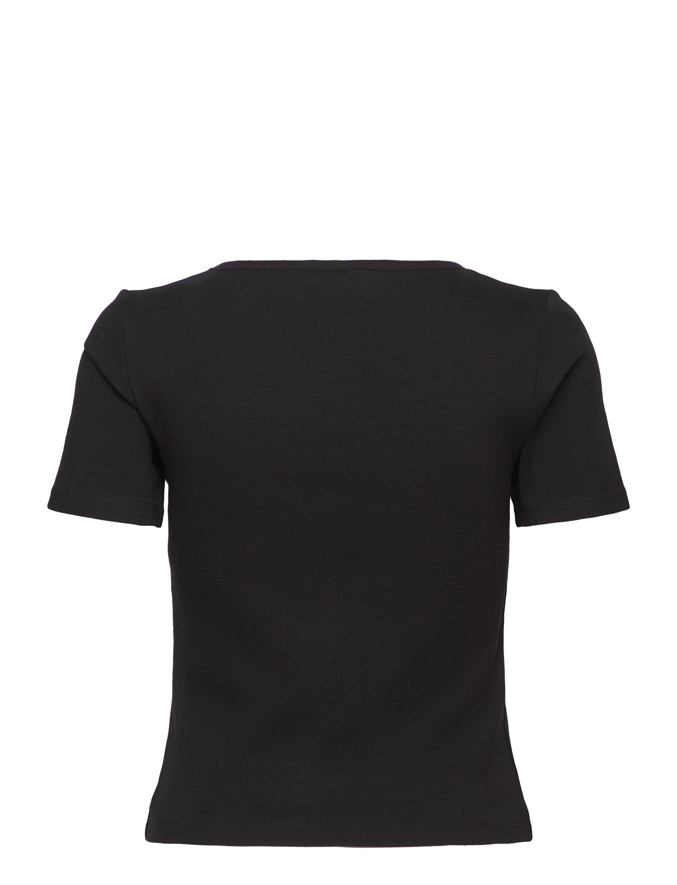 aim´n - Ease Ribbed Short Sleeve - alussärgid ja t-särgid - black - 2