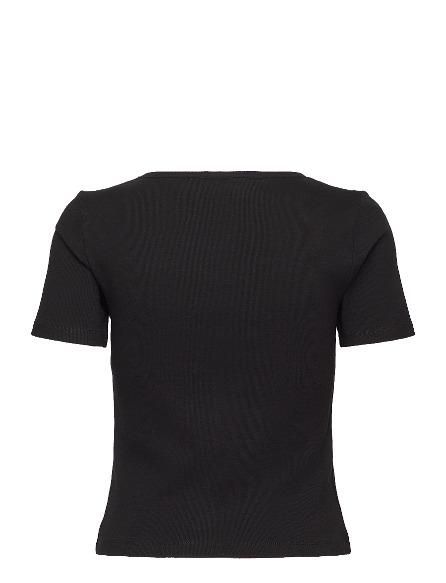 aim´n - Ease Ribbed Short Sleeve - alussärgid ja t-särgid - black - 2