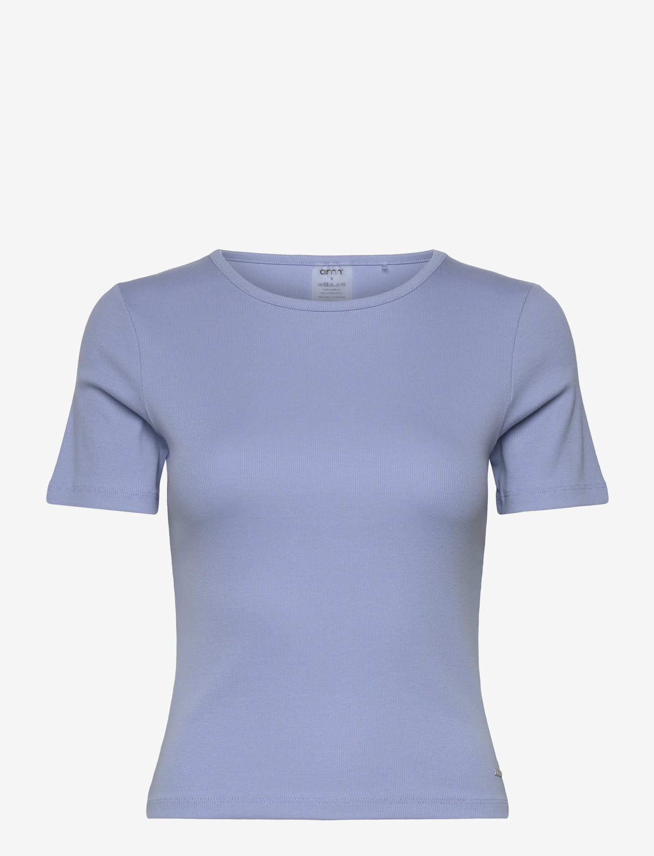 aim´n - Ease Ribbed Short Sleeve - t-shirts - blue mist - 1