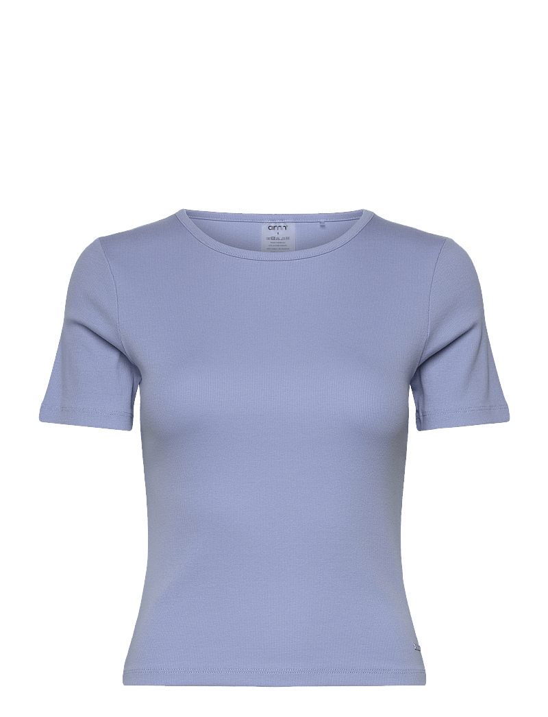 aim´n - Ease Ribbed Short Sleeve - t-shirts - blue mist - 1