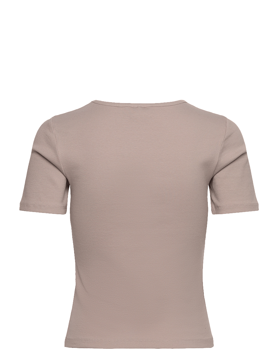 aim´n - Ease Ribbed Short Sleeve - t-shirts - dark clay - 2