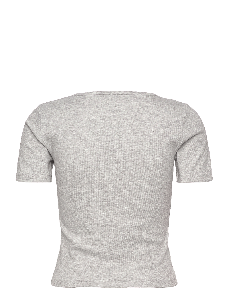 aim´n - Ease Ribbed Short Sleeve - topi un t-krekli - grey melange - 2