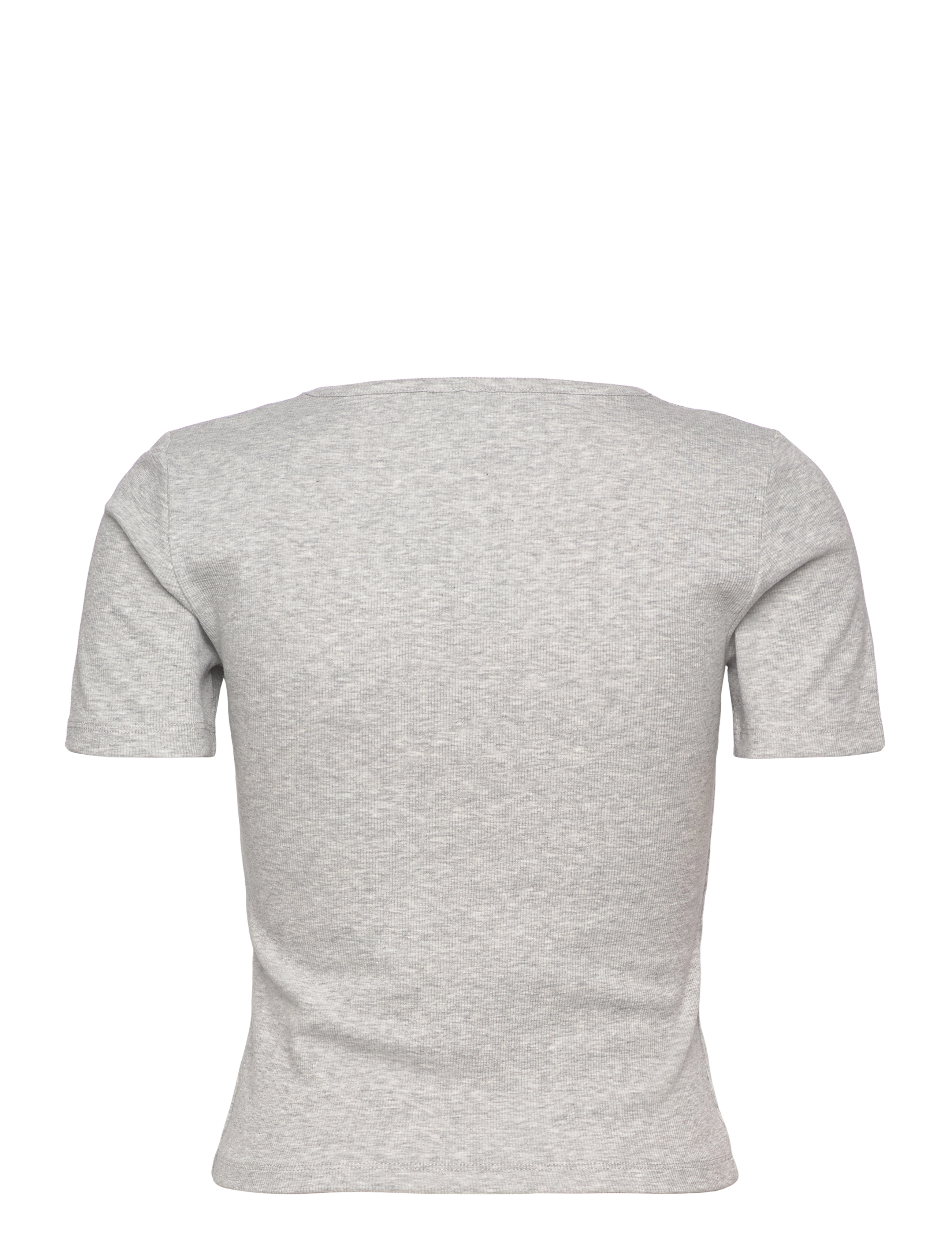 aim´n - Ease Ribbed Short Sleeve - topper & t-skjorter - grey melange - 2