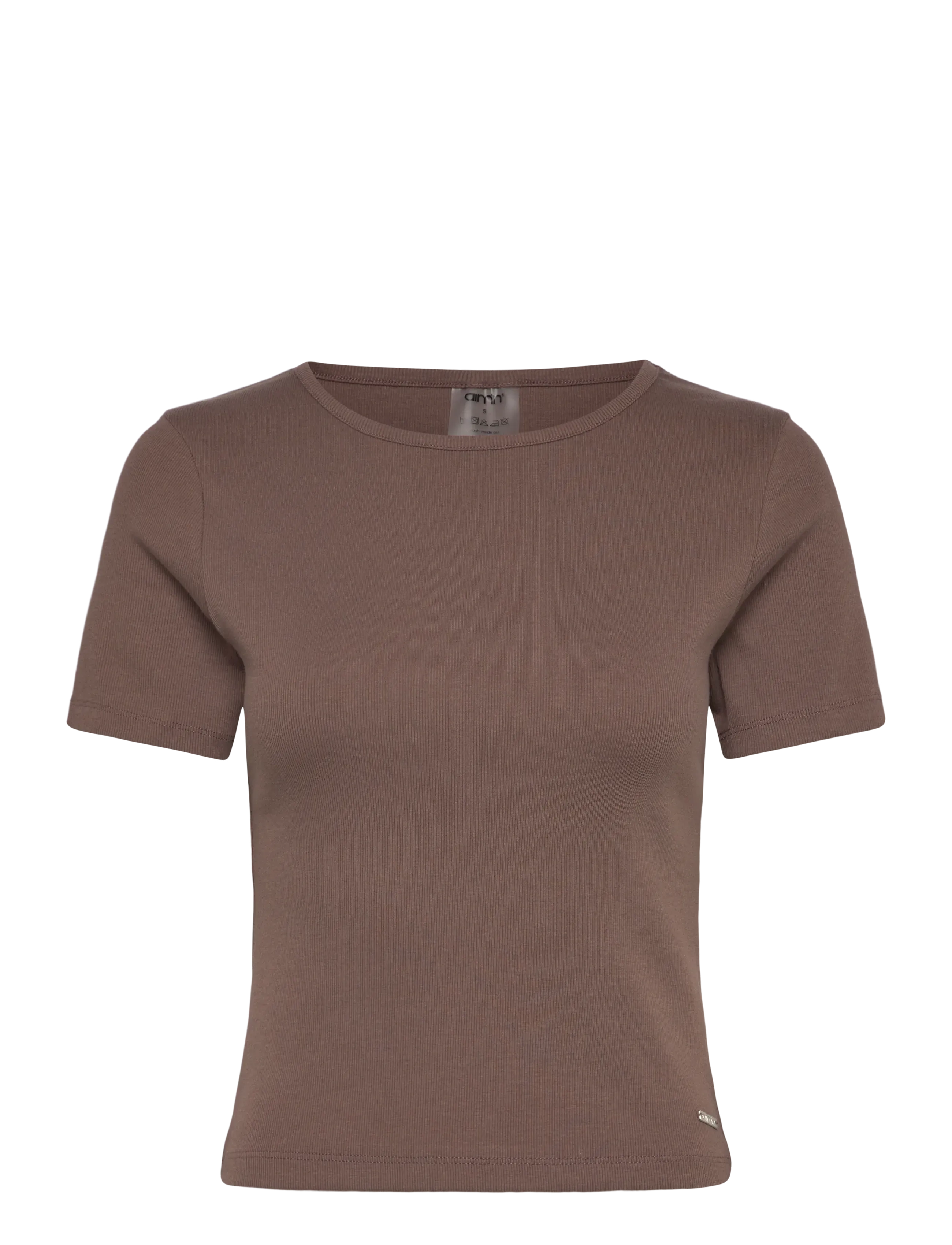 AIM ́N Ease Ribbed Kurz Sleeve Braun - S - Damen