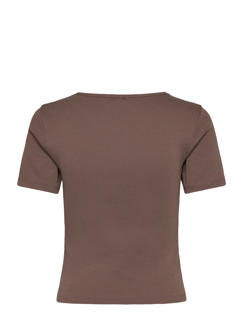 aim´n - Ease Ribbed Short Sleeve - t-shirts - macchiato - 2