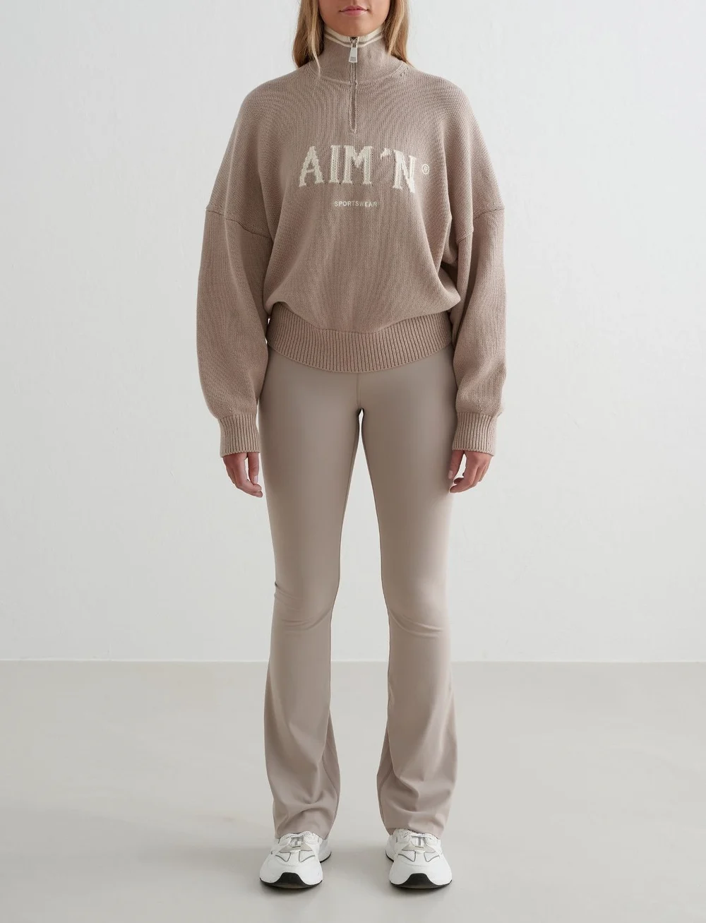 aim´n - College Knitted Half Zip - sweatshirts - dark clay - 5