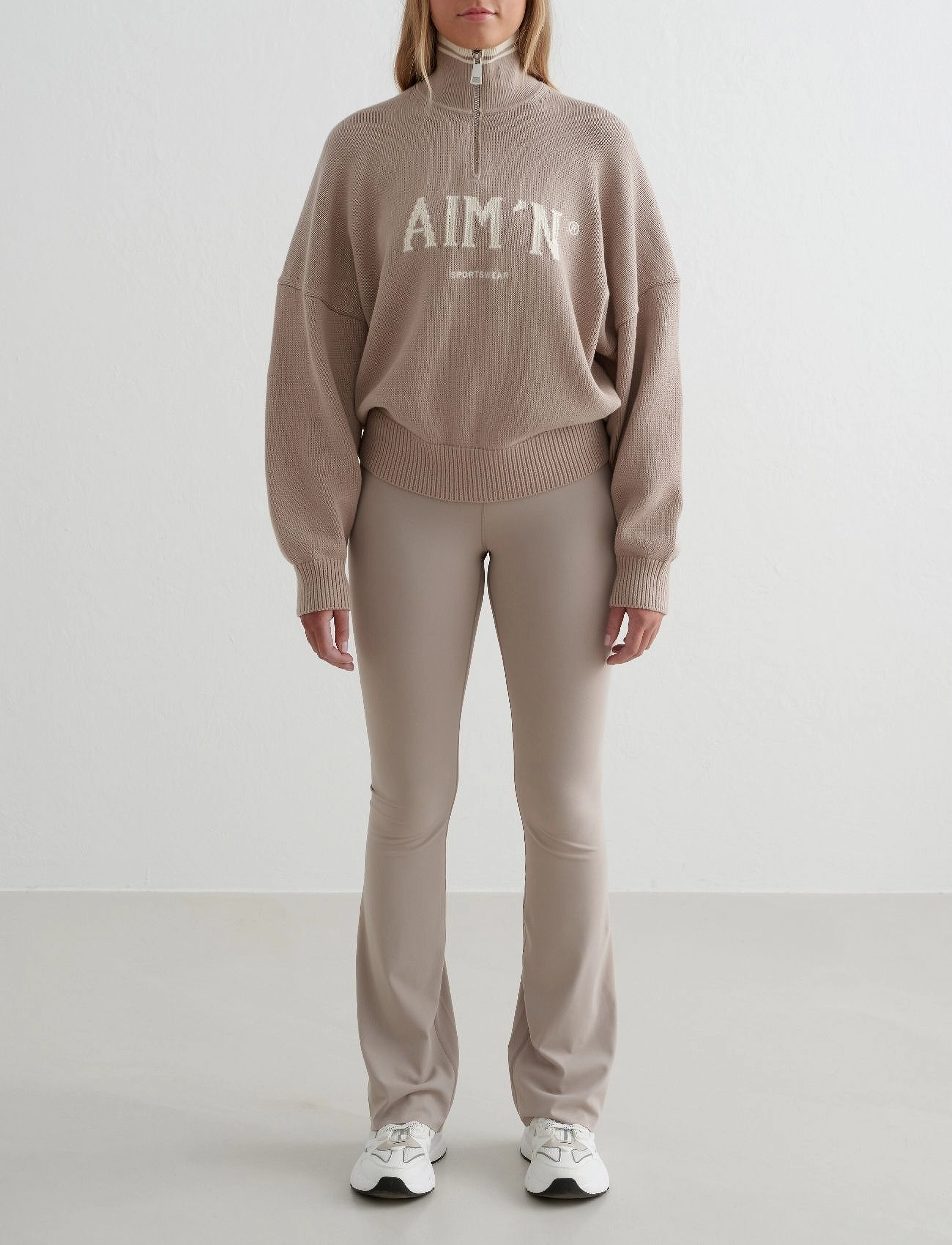 aim´n - College Knitted Half Zip - stickat - dark clay - 5