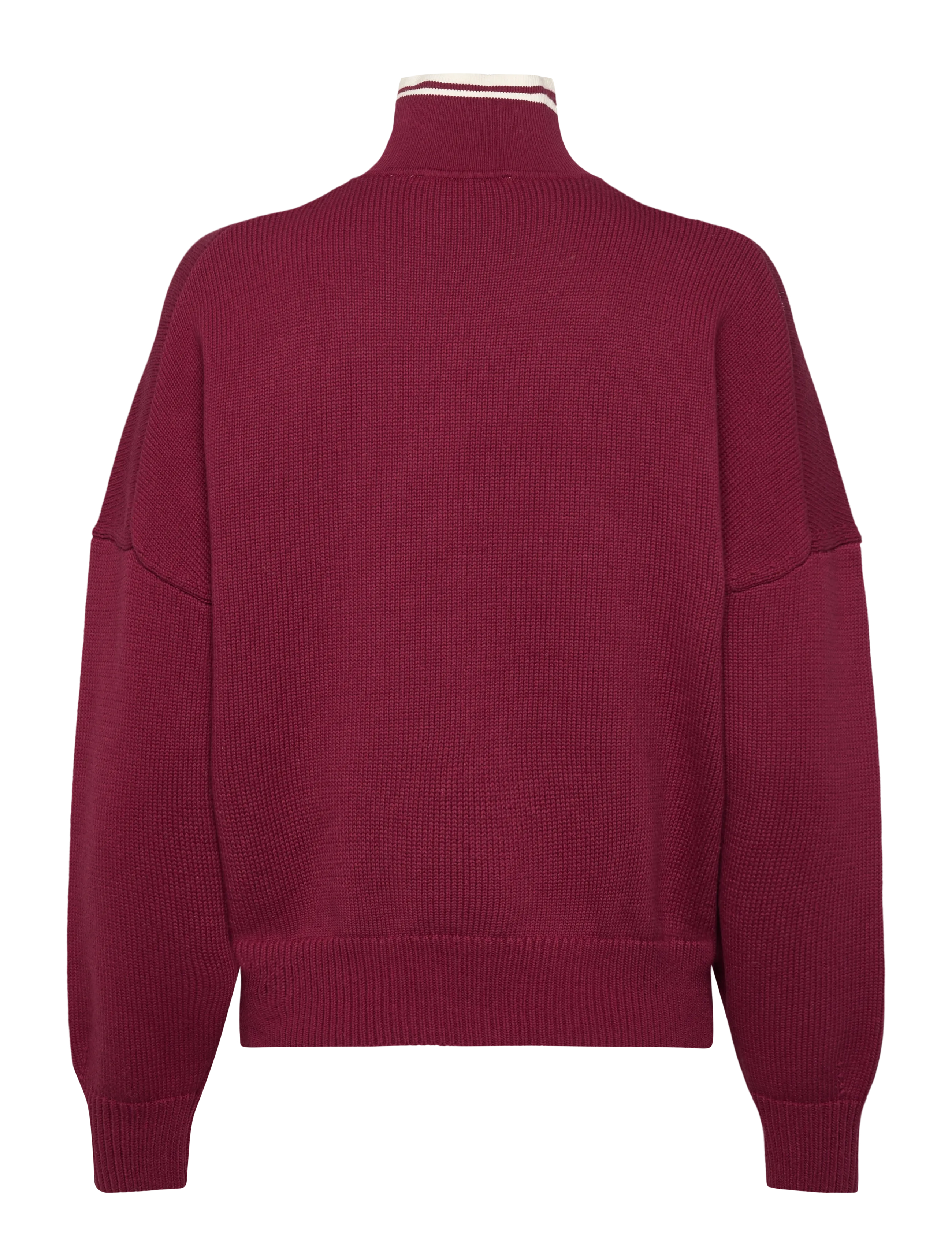 aim´n - College Knitted Half Zip - stickat - ruby - 2
