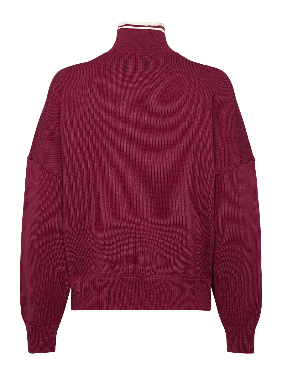 aim´n - College Knitted Half Zip - kudumid - ruby - 2