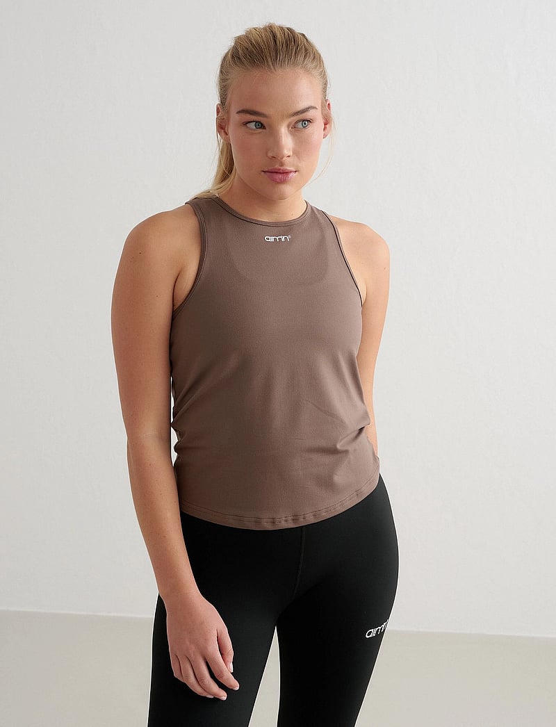 aim´n - Soft Basic Singlet - berankoviai marškinėliai - macchiato - 0