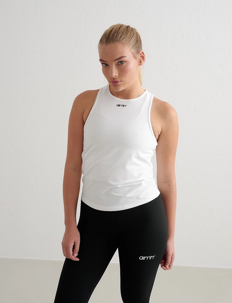 aim´n - Soft Basic Singlet - tank tops - white - 0