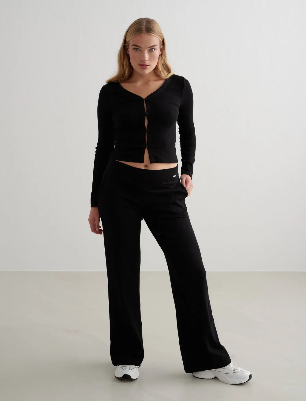 aim´n - Ease Ribbed Cardigan - langarmshirts - black - 4