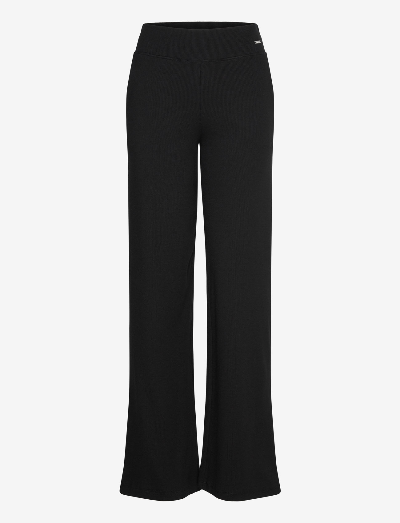 aim´n - Ease Ribbed Wide Pants - spordipüksid - black - 0