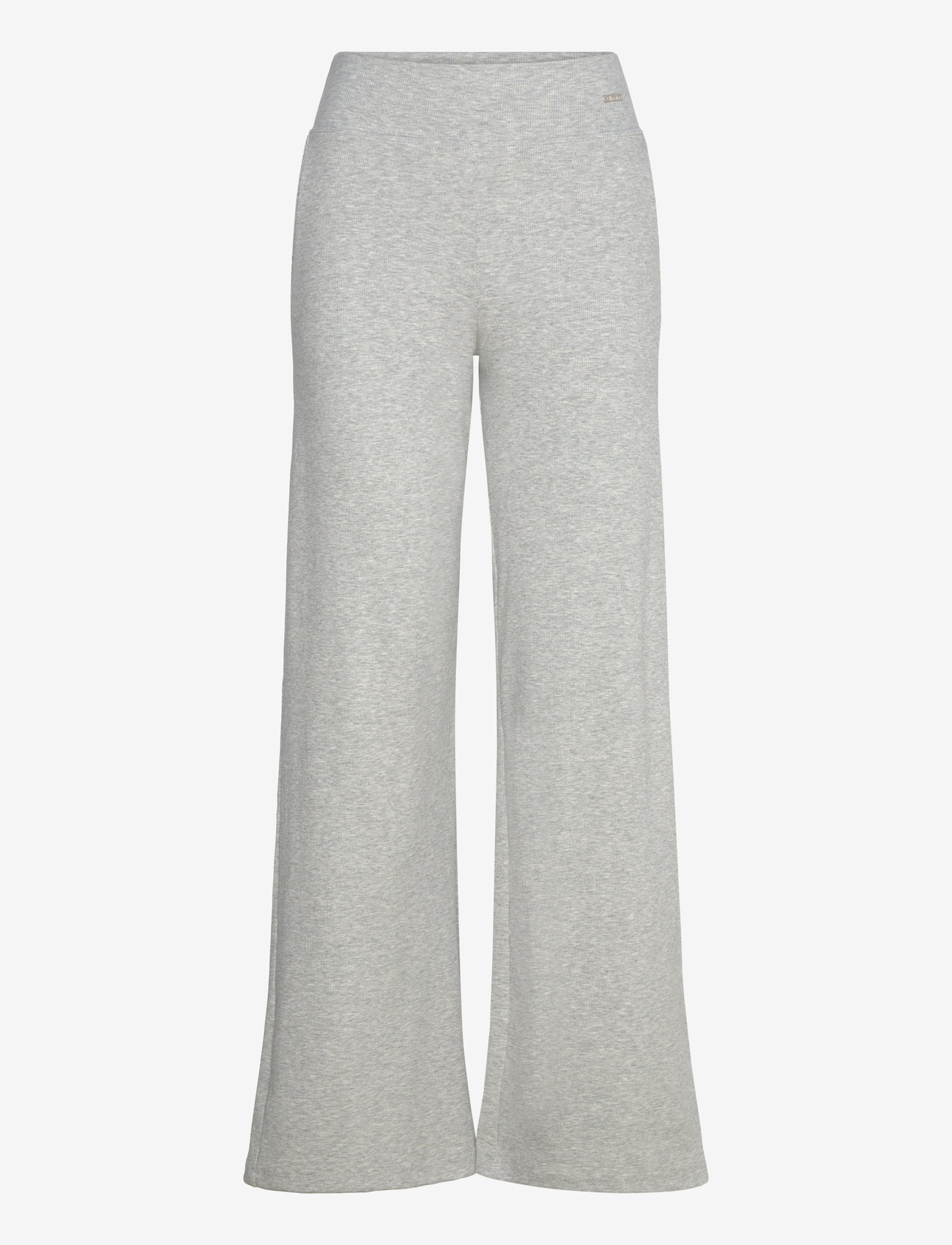 aim´n - Ease Ribbed Wide Pants - vabaajapüksid - grey melange - 1