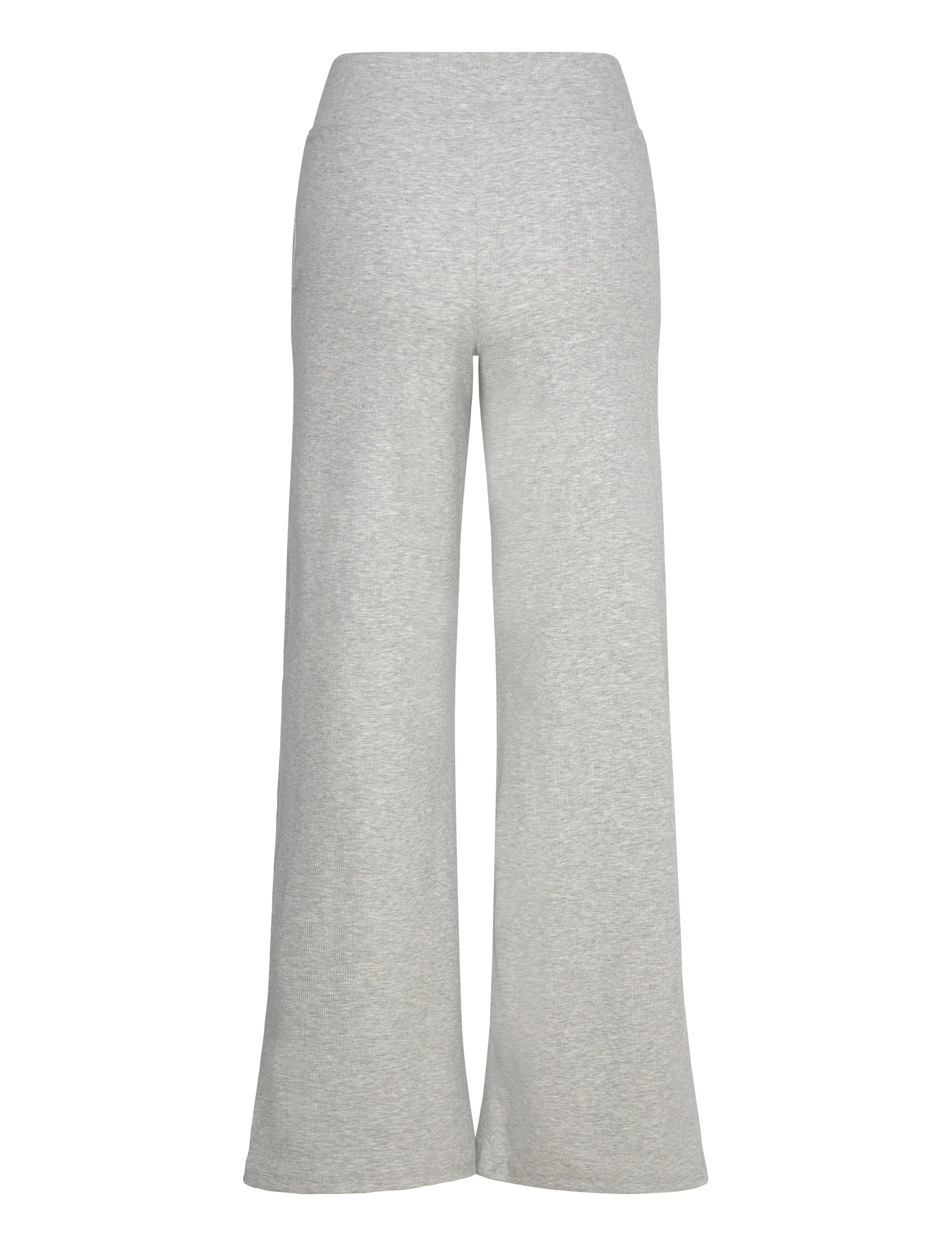 aim´n - Ease Ribbed Wide Pants - sportbyxor - grey melange - 2