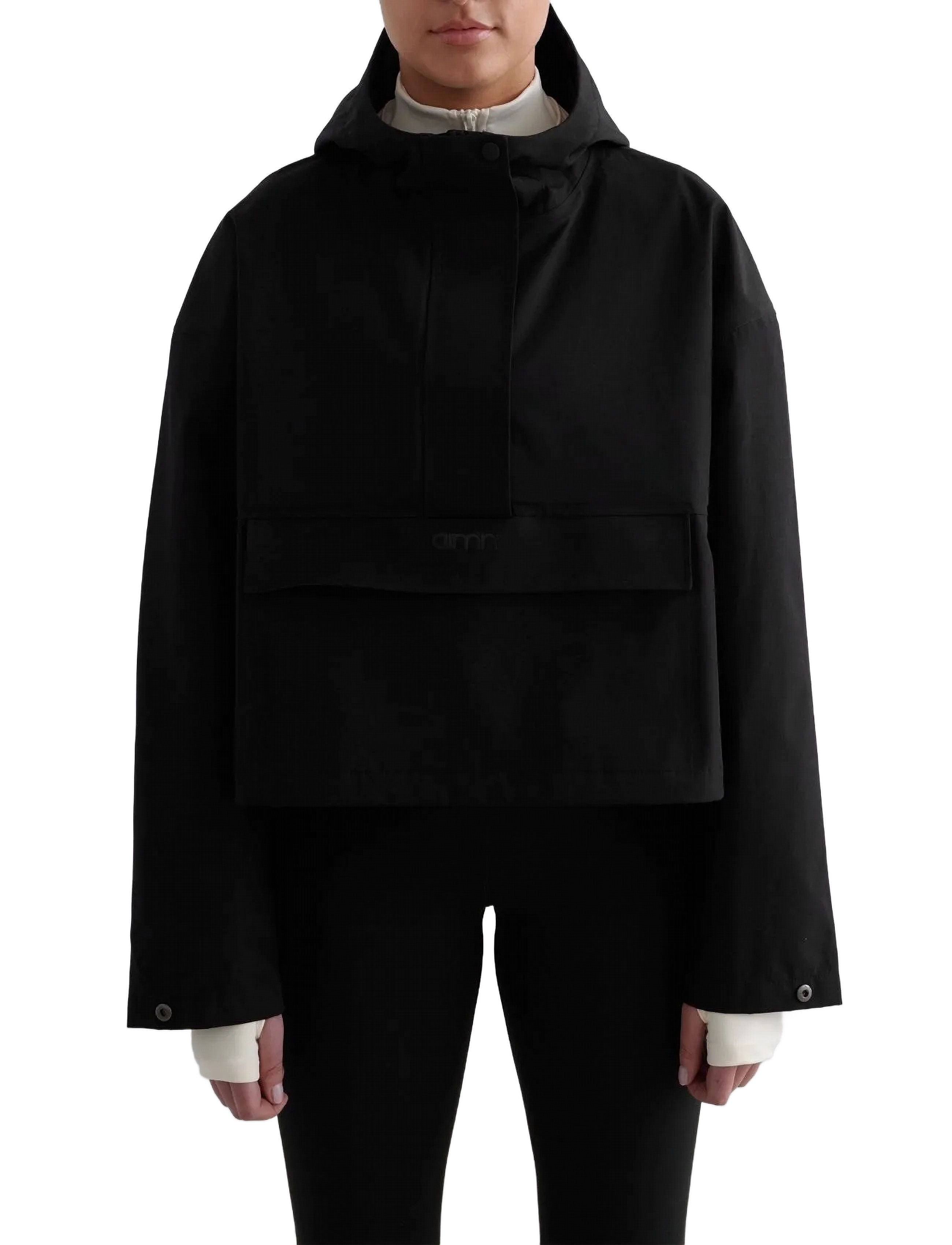 aim´n - Cropped Waterproof Anorak - anorakid - black - 0