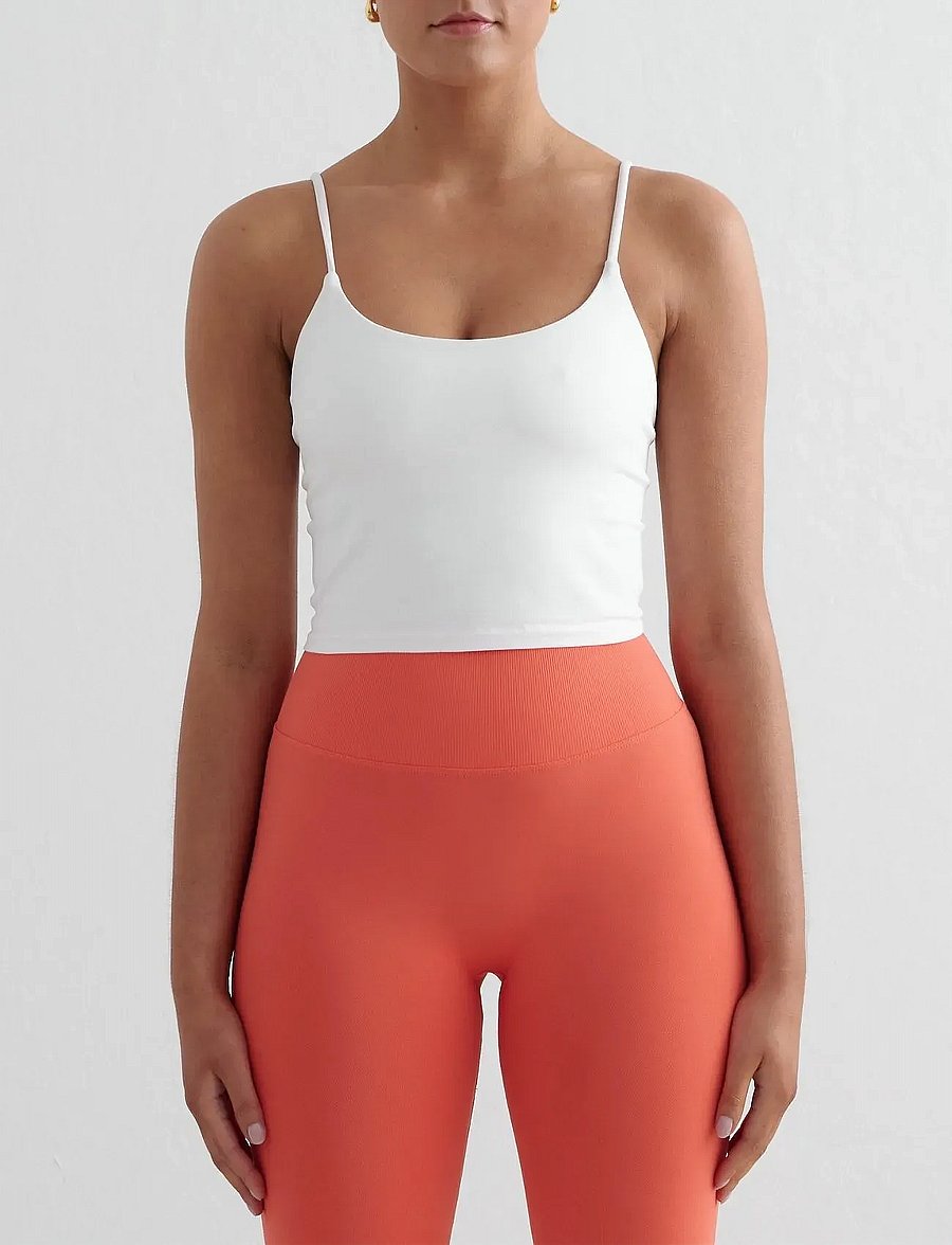 aim´n - Shape Seamless Strap Singlet - Õlapaeltega pluusid - white - 0