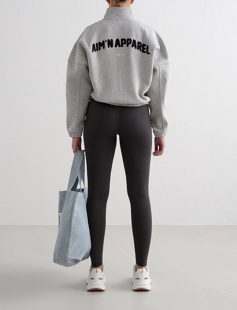 aim´n - Campus Sweat Zip Jacket - dressipluusid - grey melange - 3